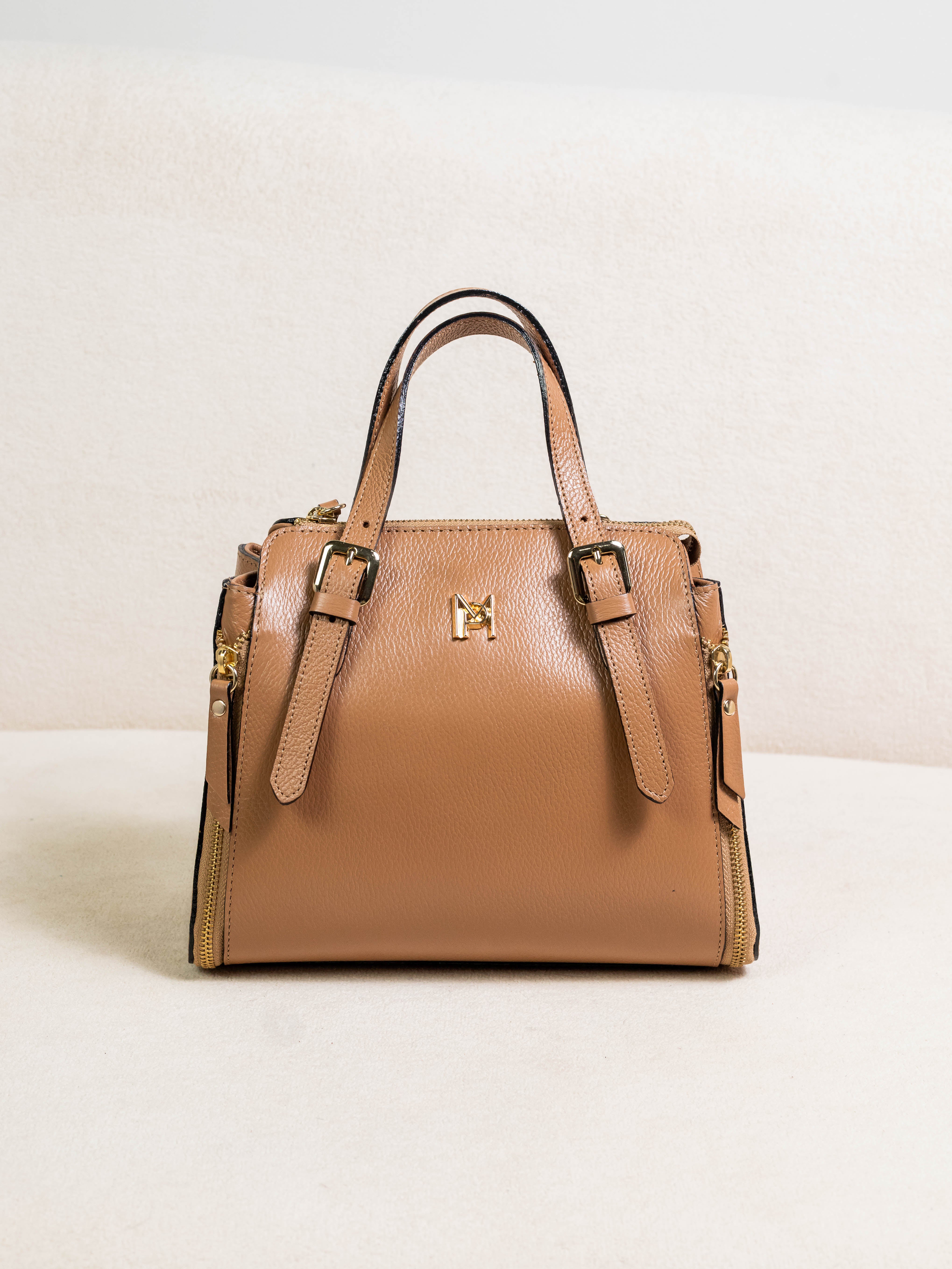 BOLSA TOTE BAÚ ESTRUTURADA AURORA CARAMELO