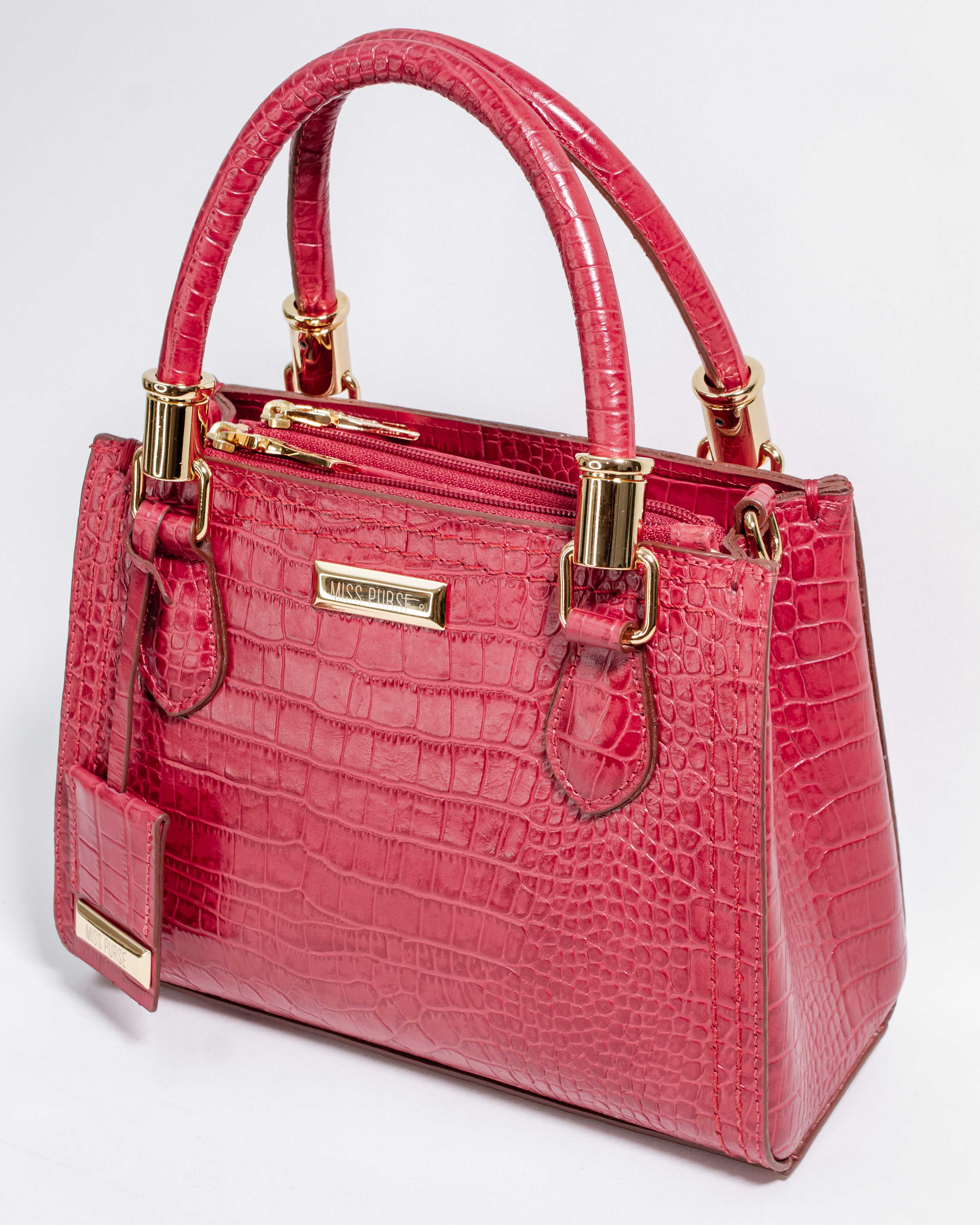 BOLSA VALENTINA VERMELHO CROCO