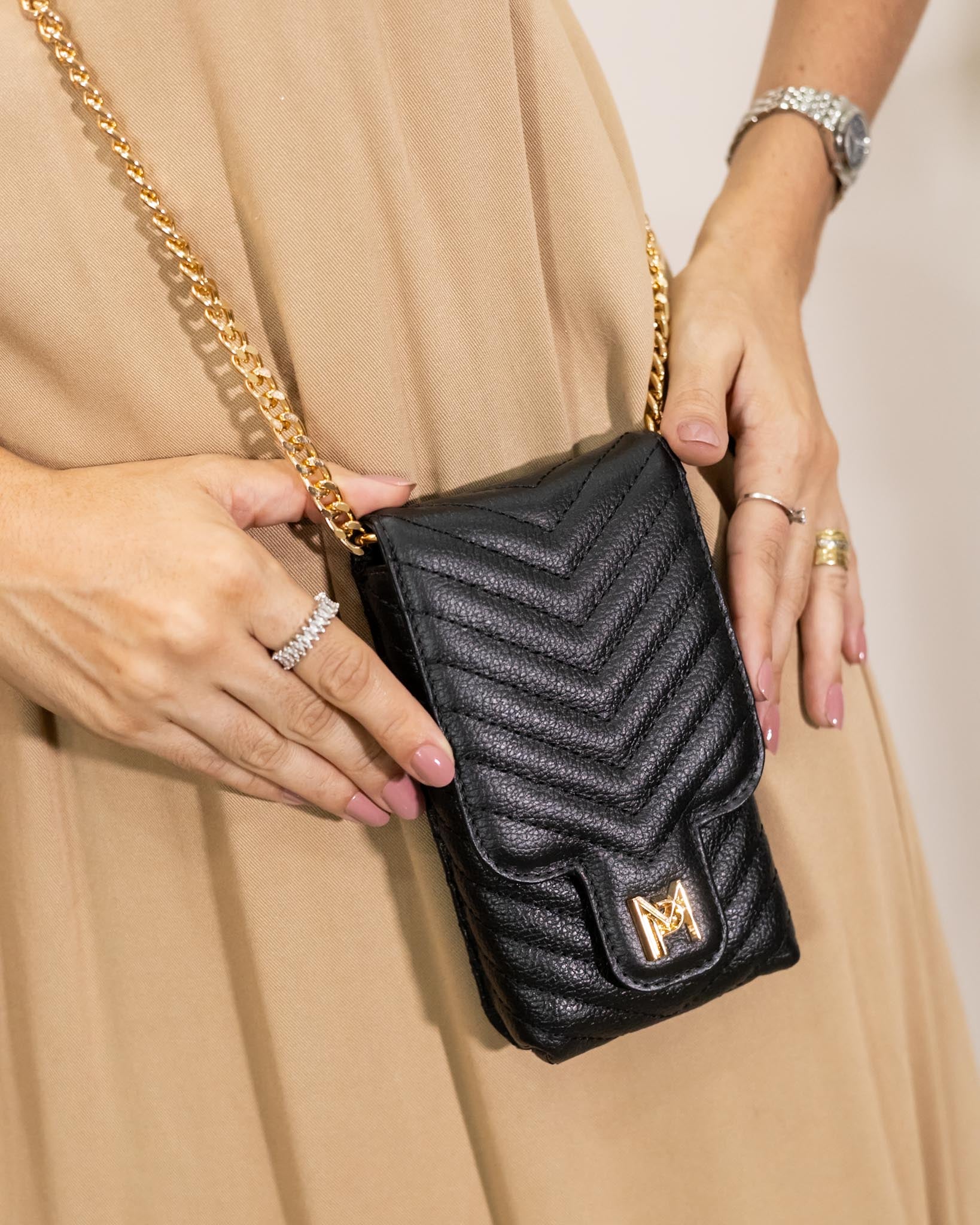 PORTA CELULAR CAMI DE COURO LEGÍTIMO PRETO