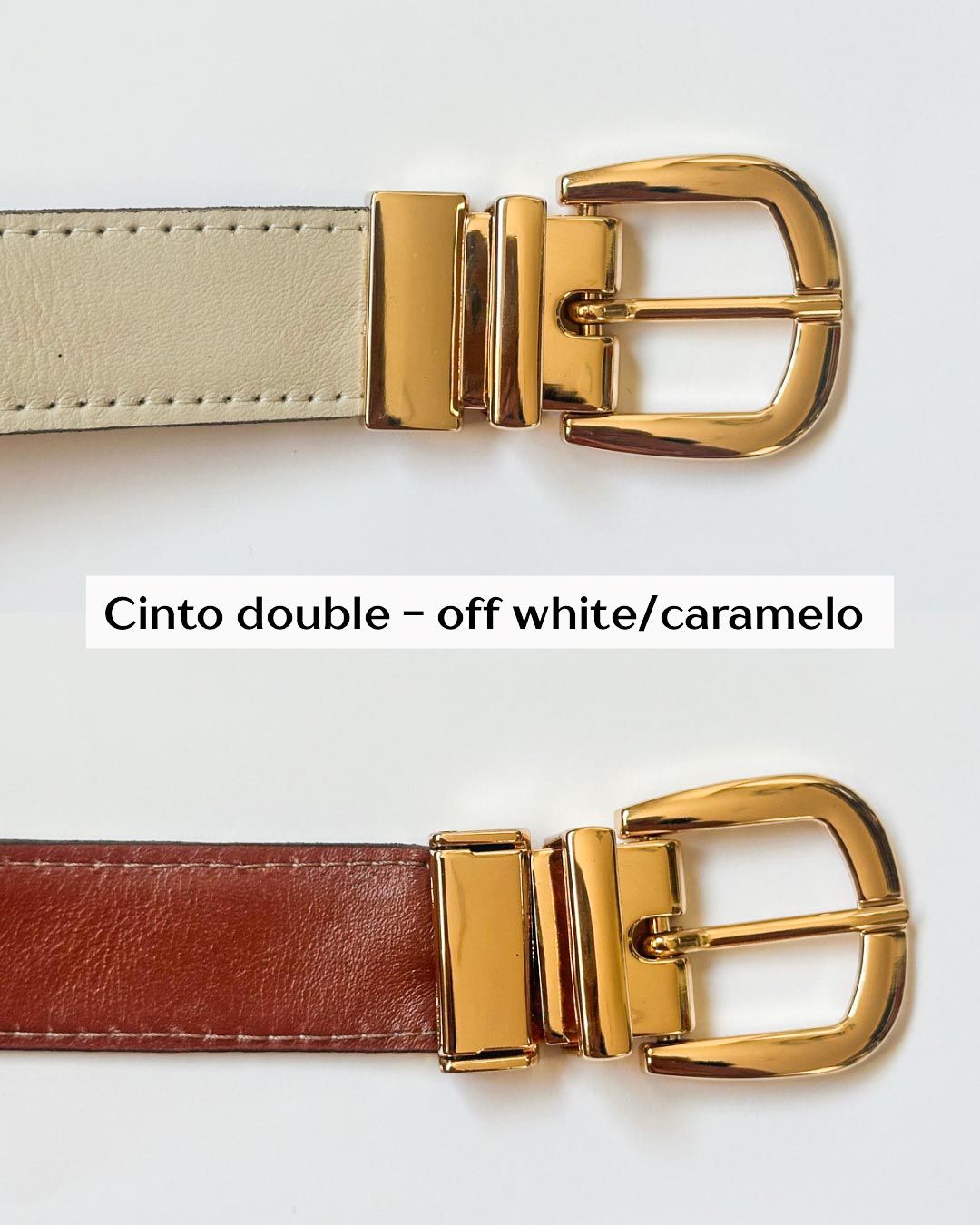 CINTO DUPLO DE COURO LEGÍTIMO LISO