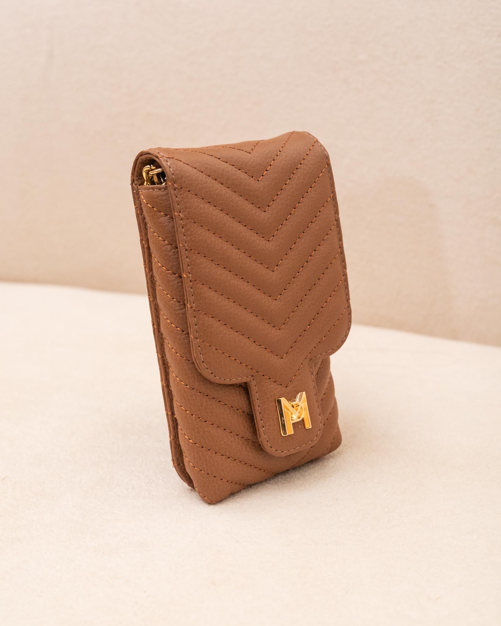 PORTA CELULAR CAMI DE COURO LEGÍTIMO BEGE