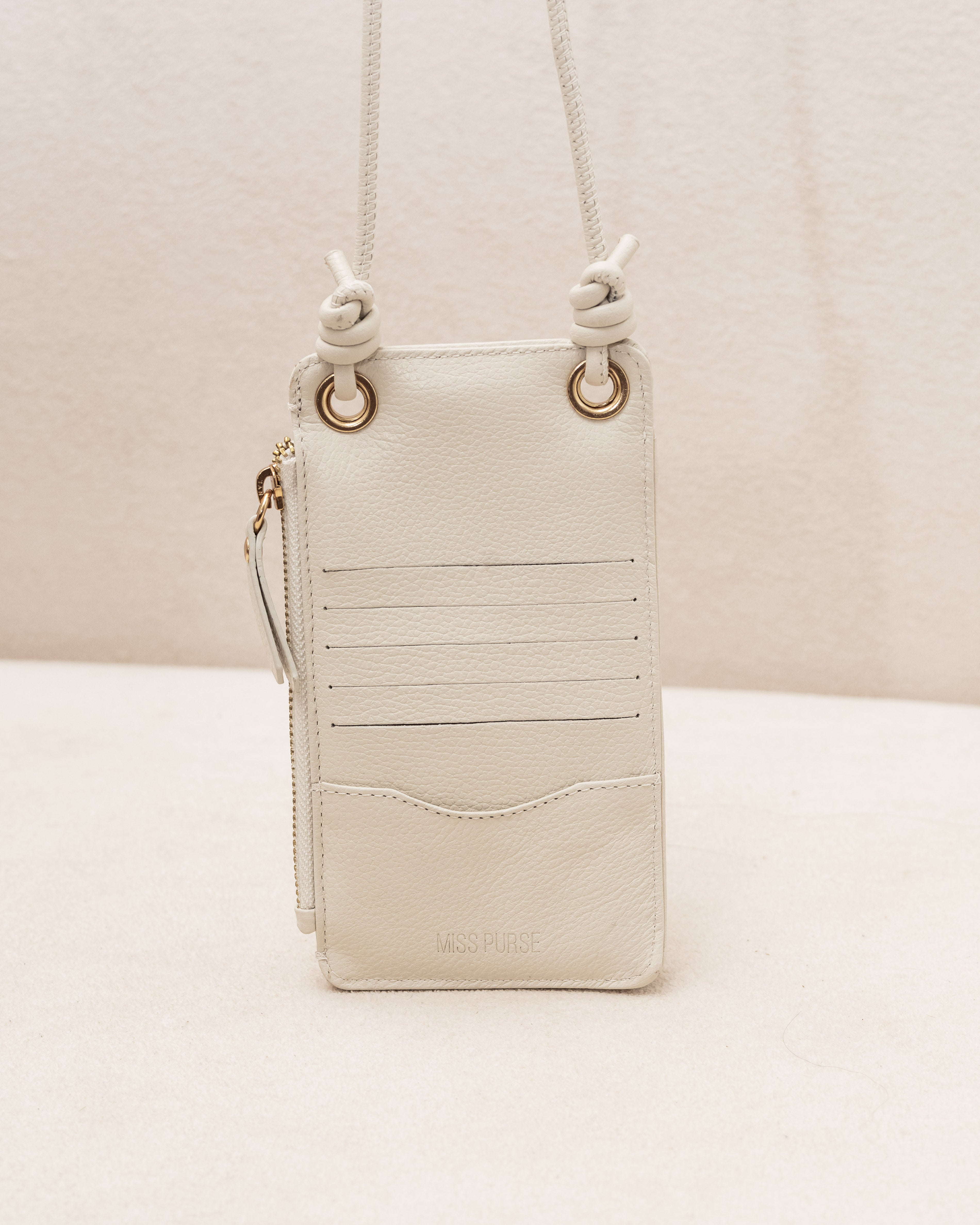 Bolsa e Porta Celular Yara de Couro Legítimo Off White