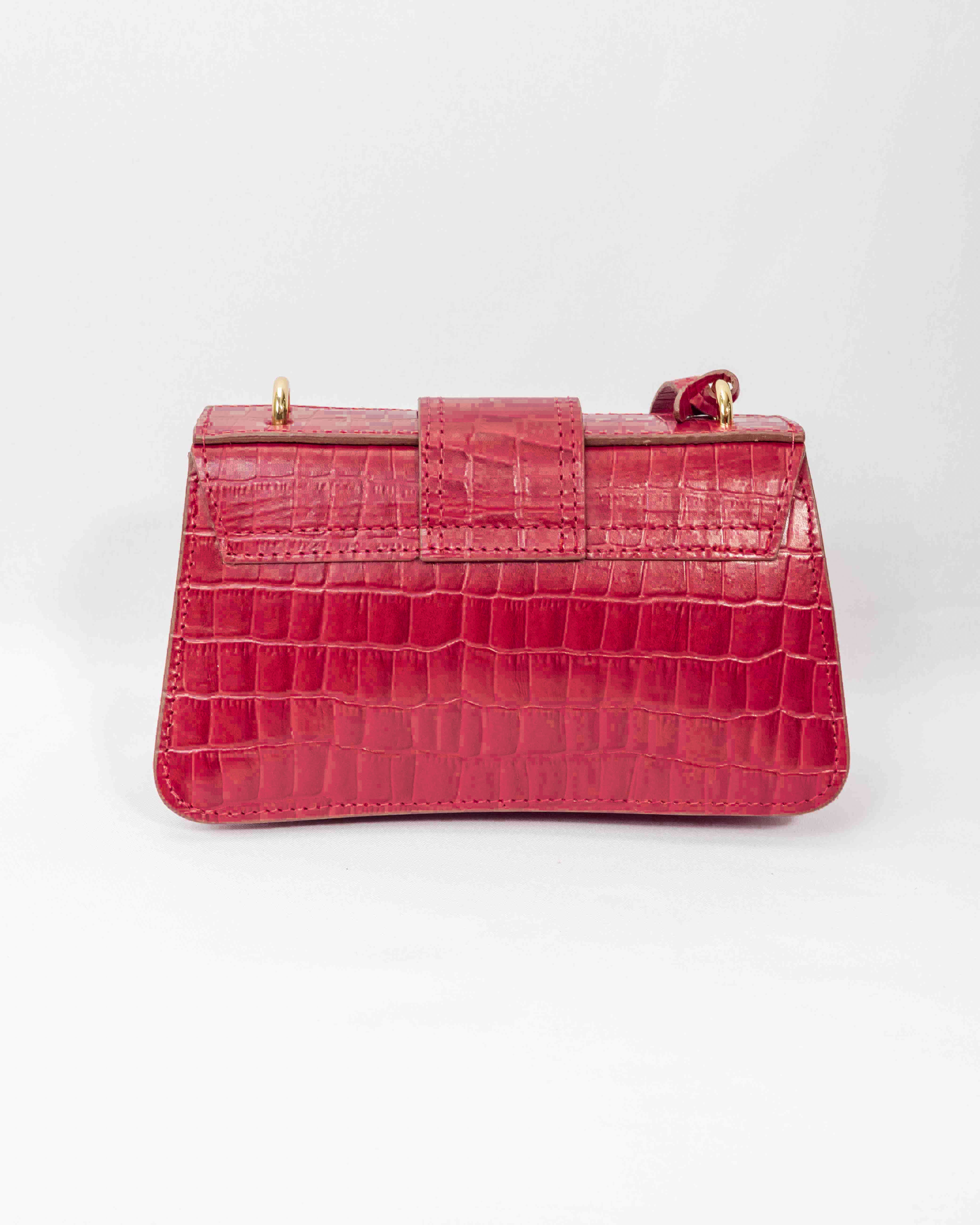 BOLSA MILÃO VERMELHO CROCO