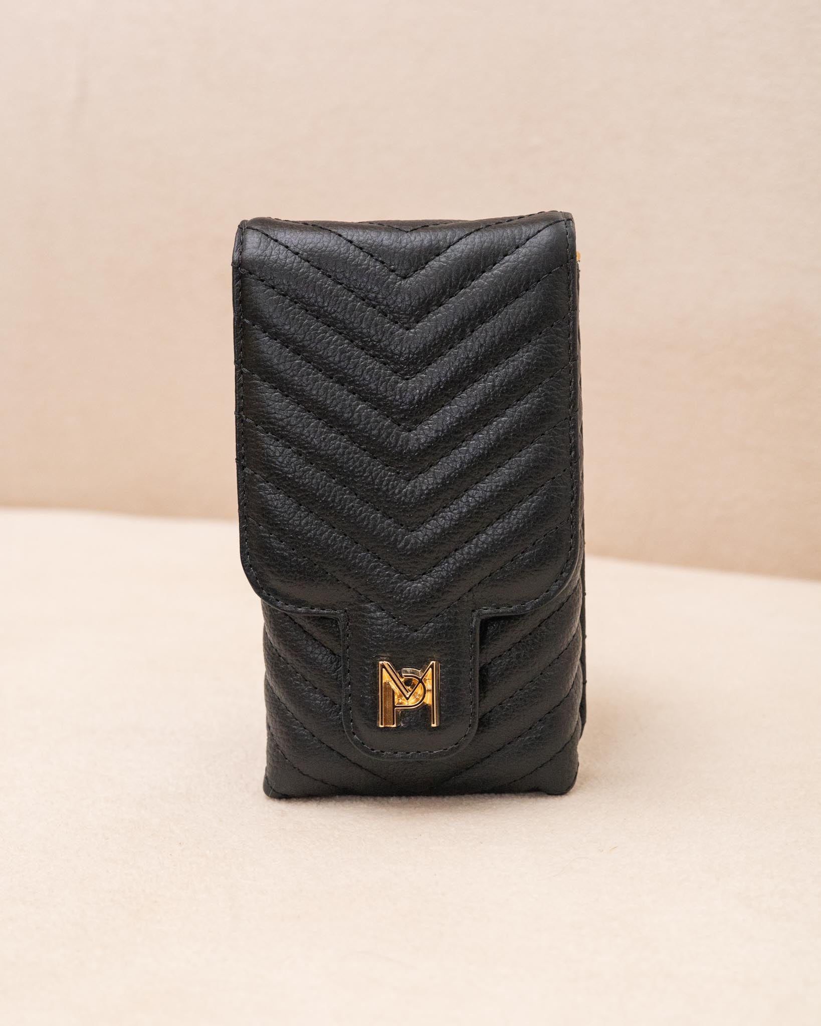 PORTA CELULAR CAMI DE COURO LEGÍTIMO PRETO