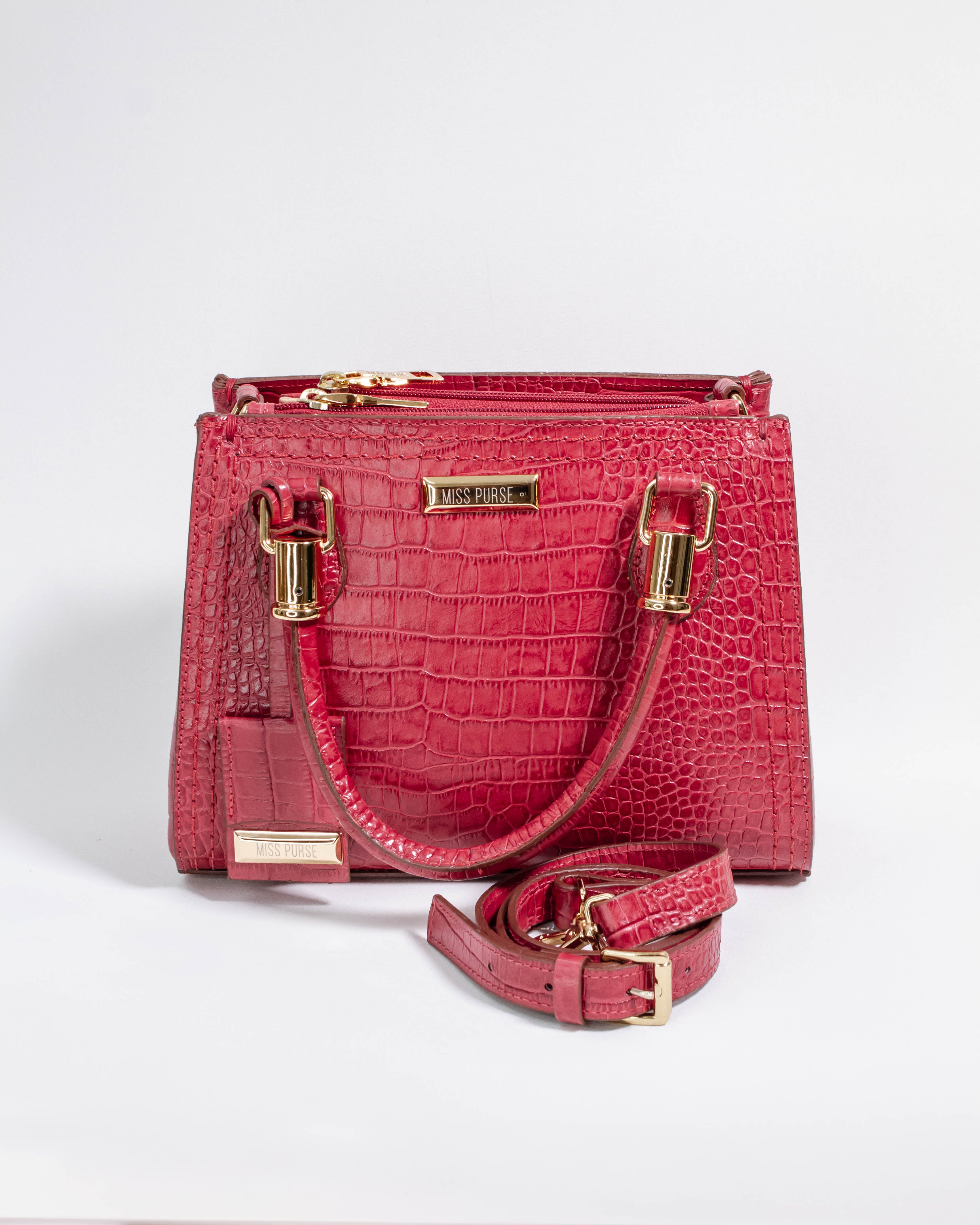 BOLSA VALENTINA VERMELHO CROCO