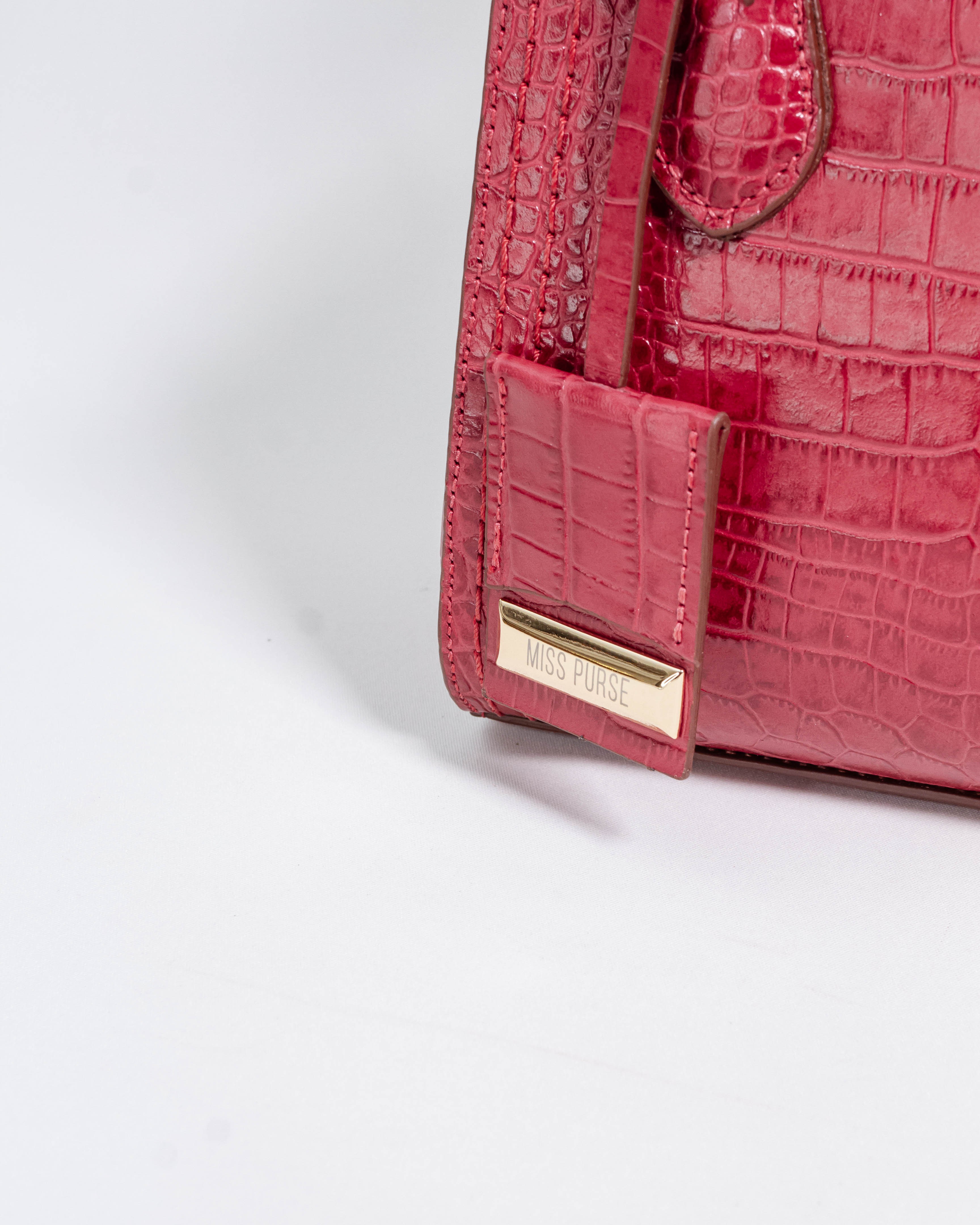 BOLSA VALENTINA VERMELHO CROCO