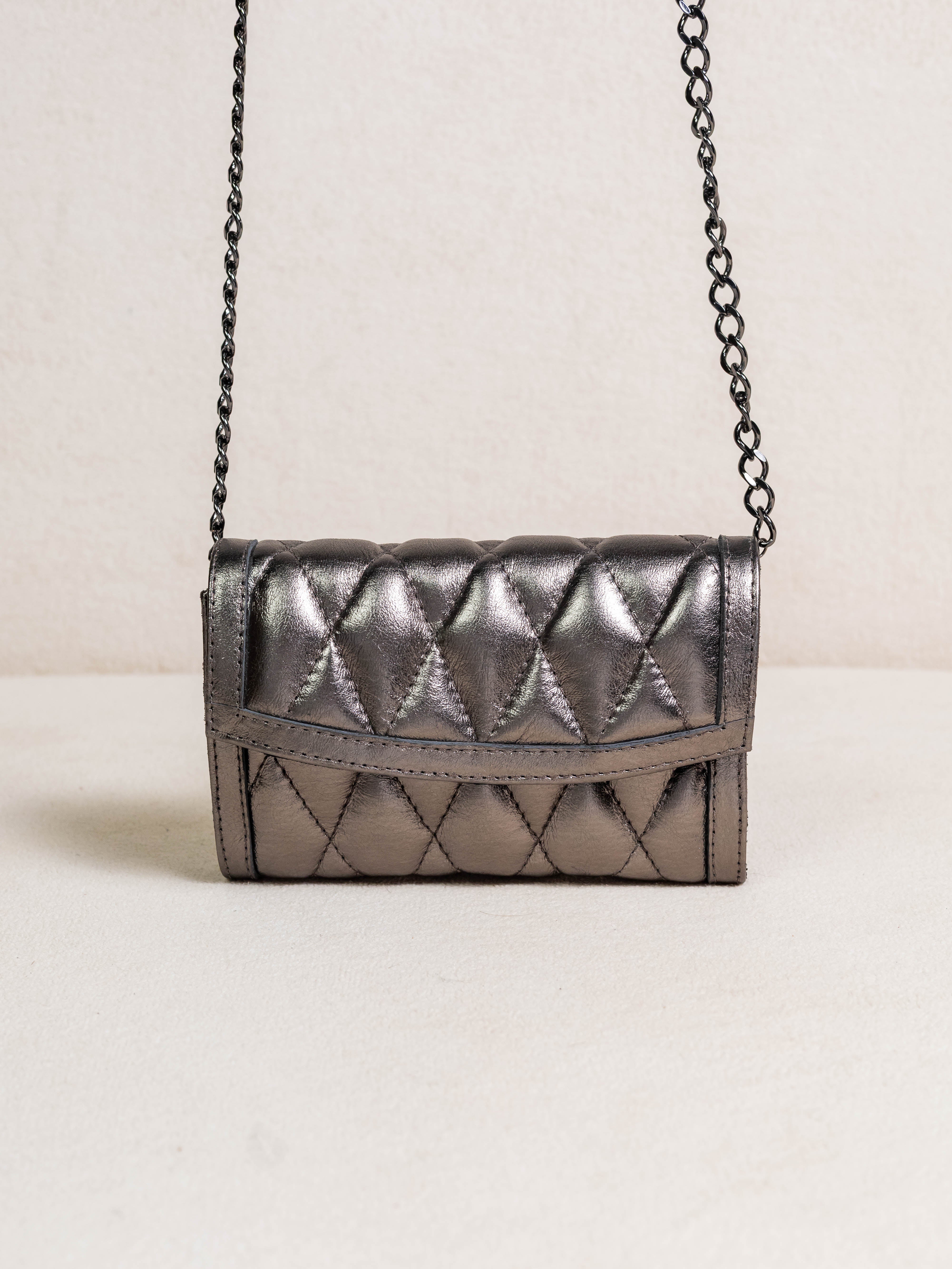 Bolsa Couro Legítimo Transversal e Clutch Shine