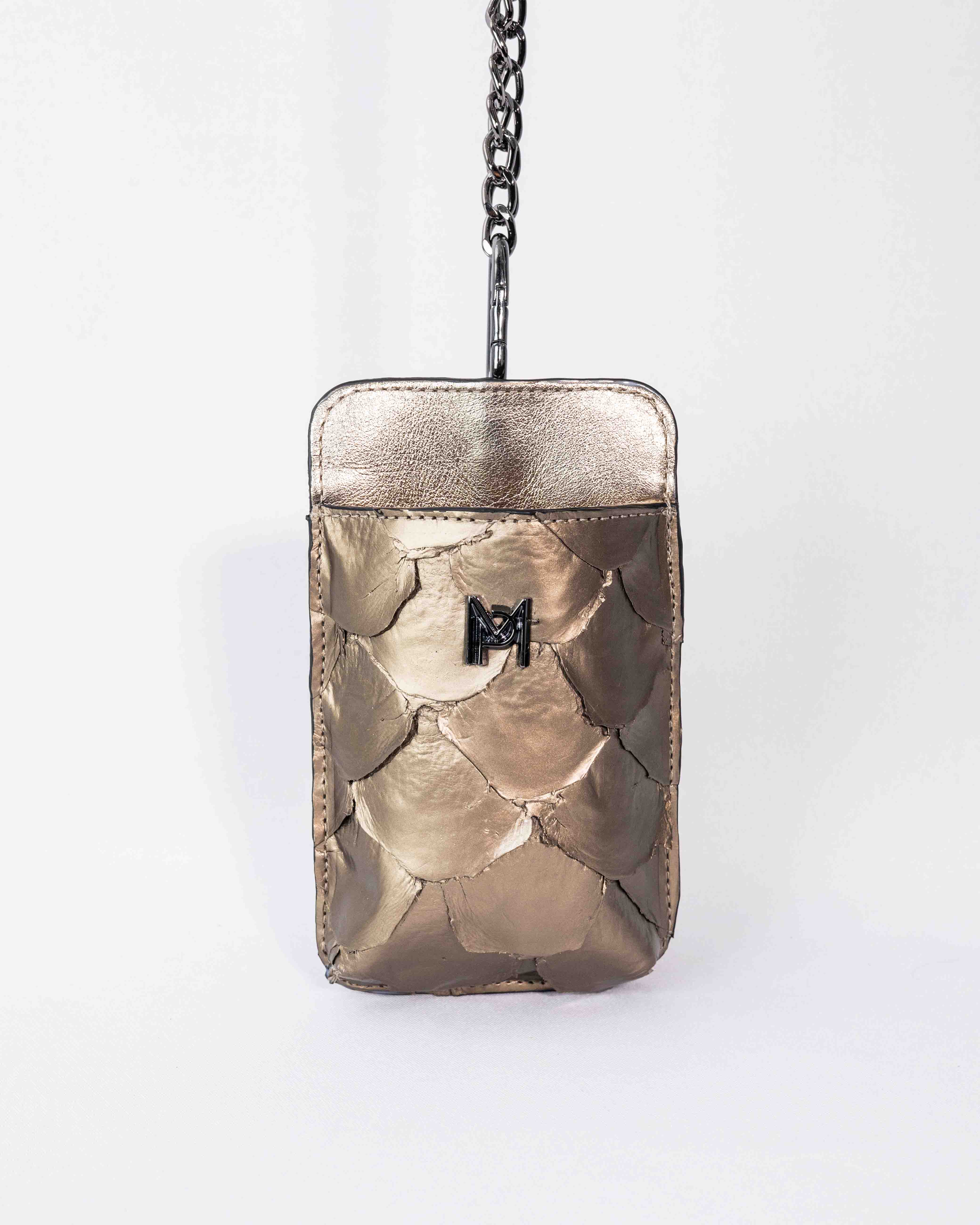 BOLSA PORTA CELULAR DE COURO PIRARUCU SOPHIE MAGNETO