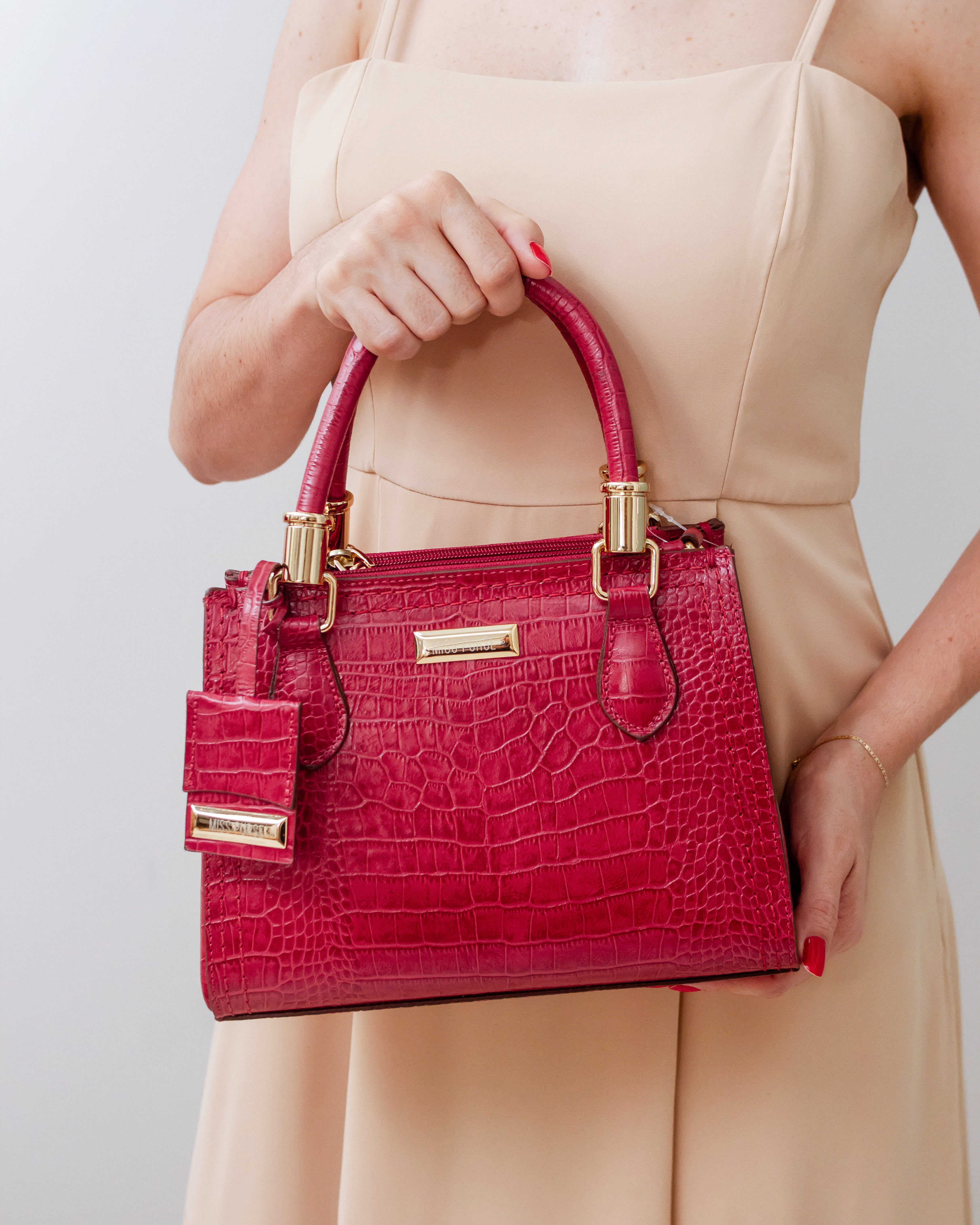 BOLSA VALENTINA VERMELHO CROCO