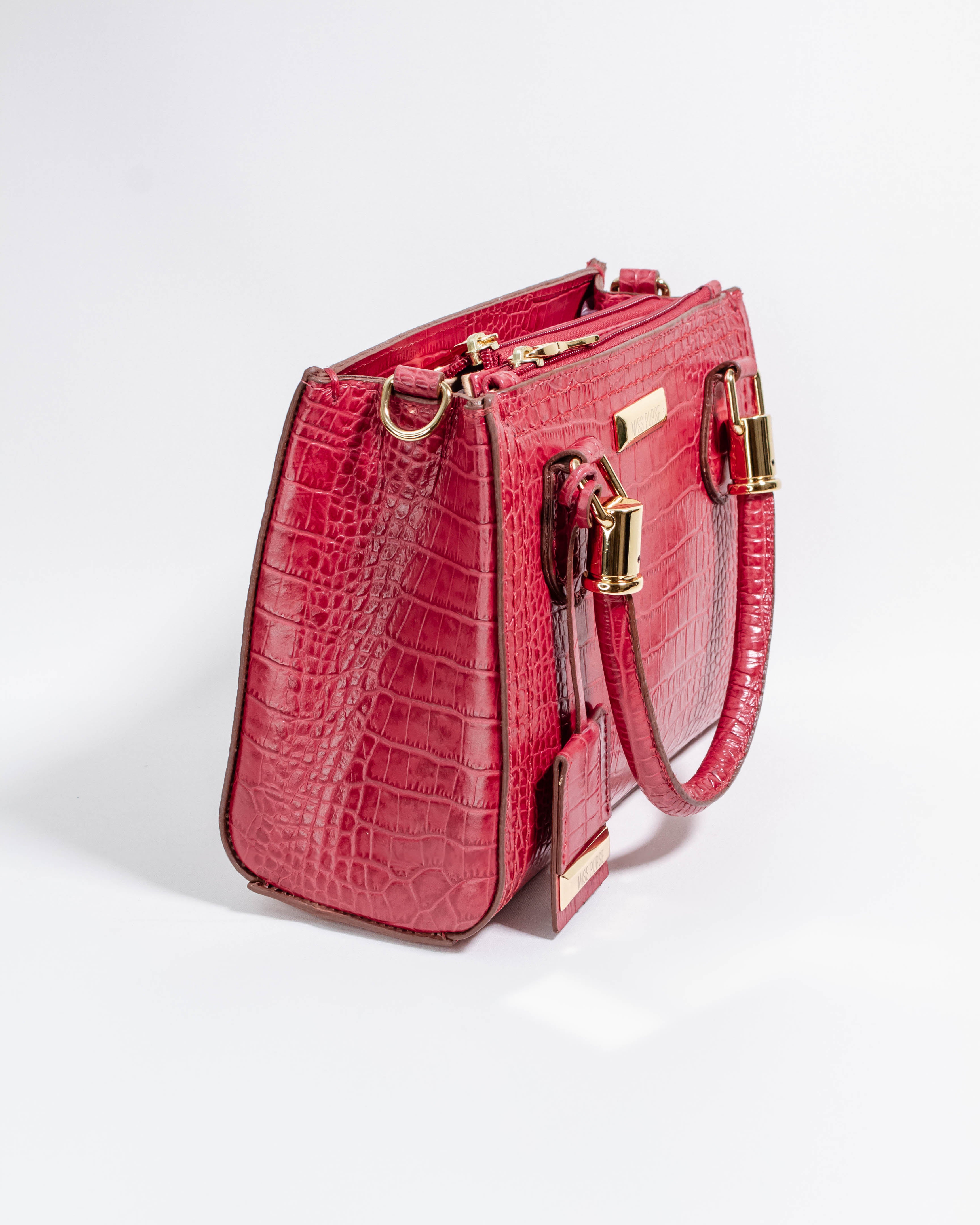 BOLSA VALENTINA VERMELHO CROCO