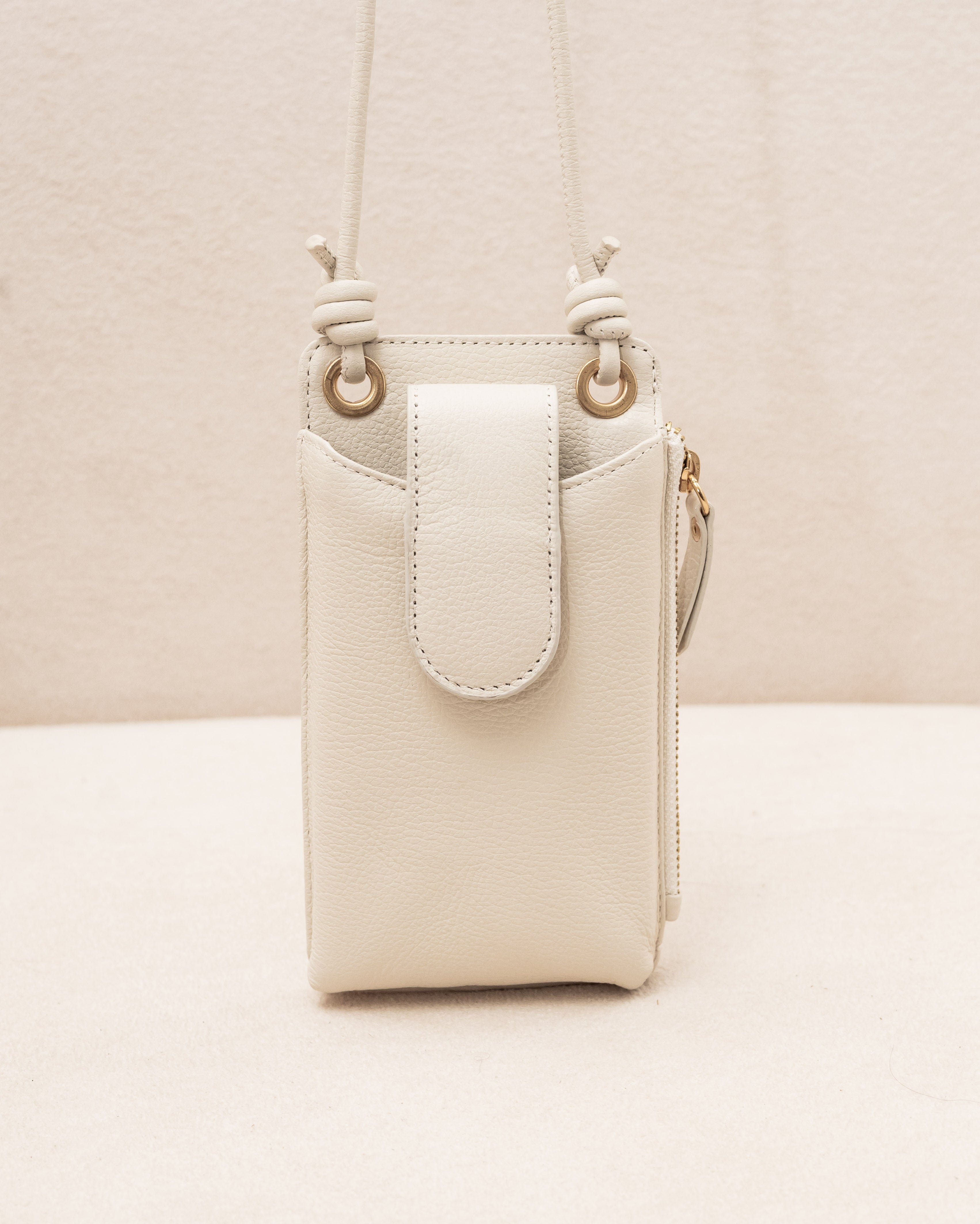 Bolsa e Porta Celular Yara de Couro Legítimo Off White