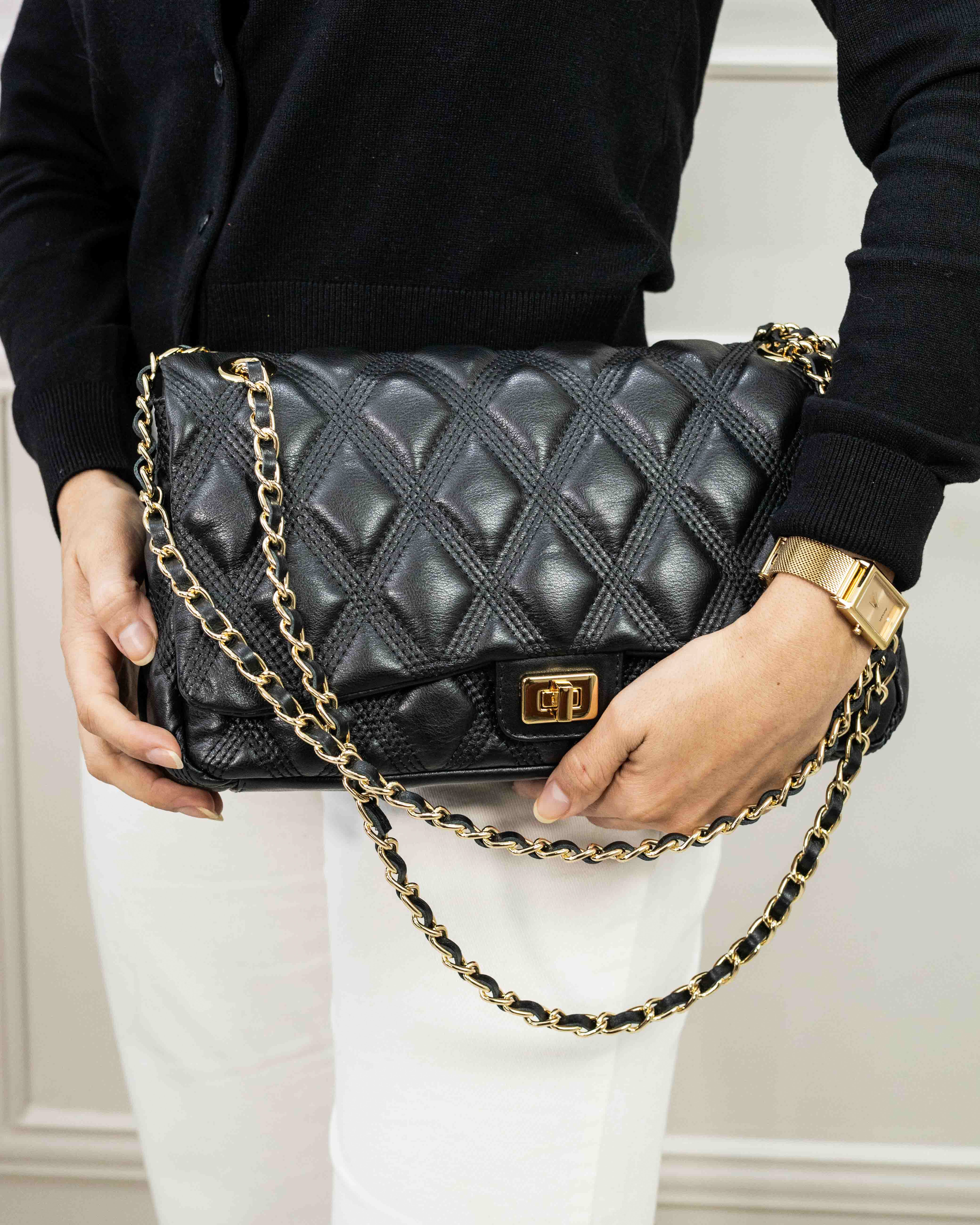 BOLSA BEATRICE MATELASSÊ PRETO