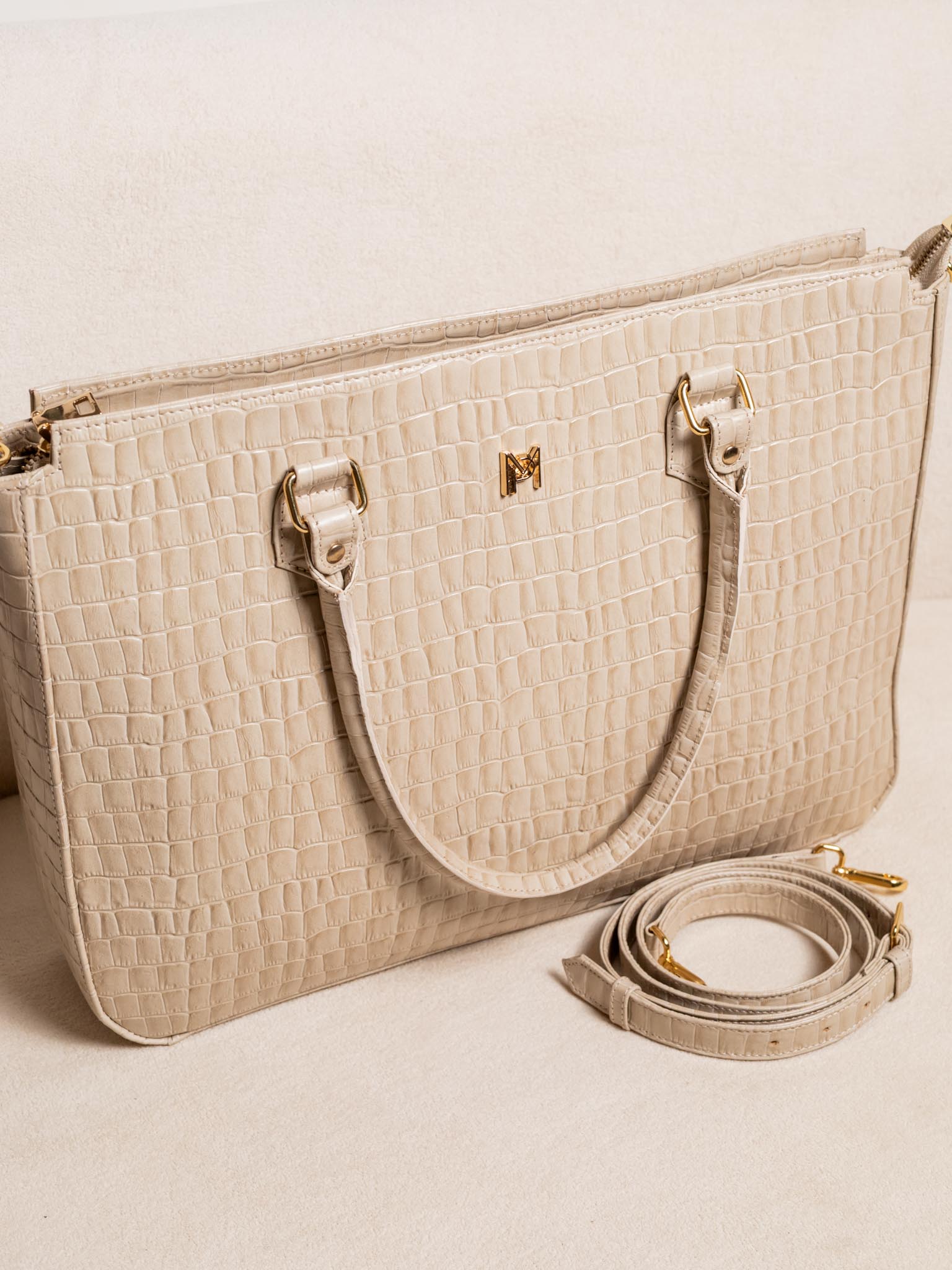 BOLSA PASTA PARA NOTEBOOK DE COURO LEGÍTIMO WORK - VANILLA