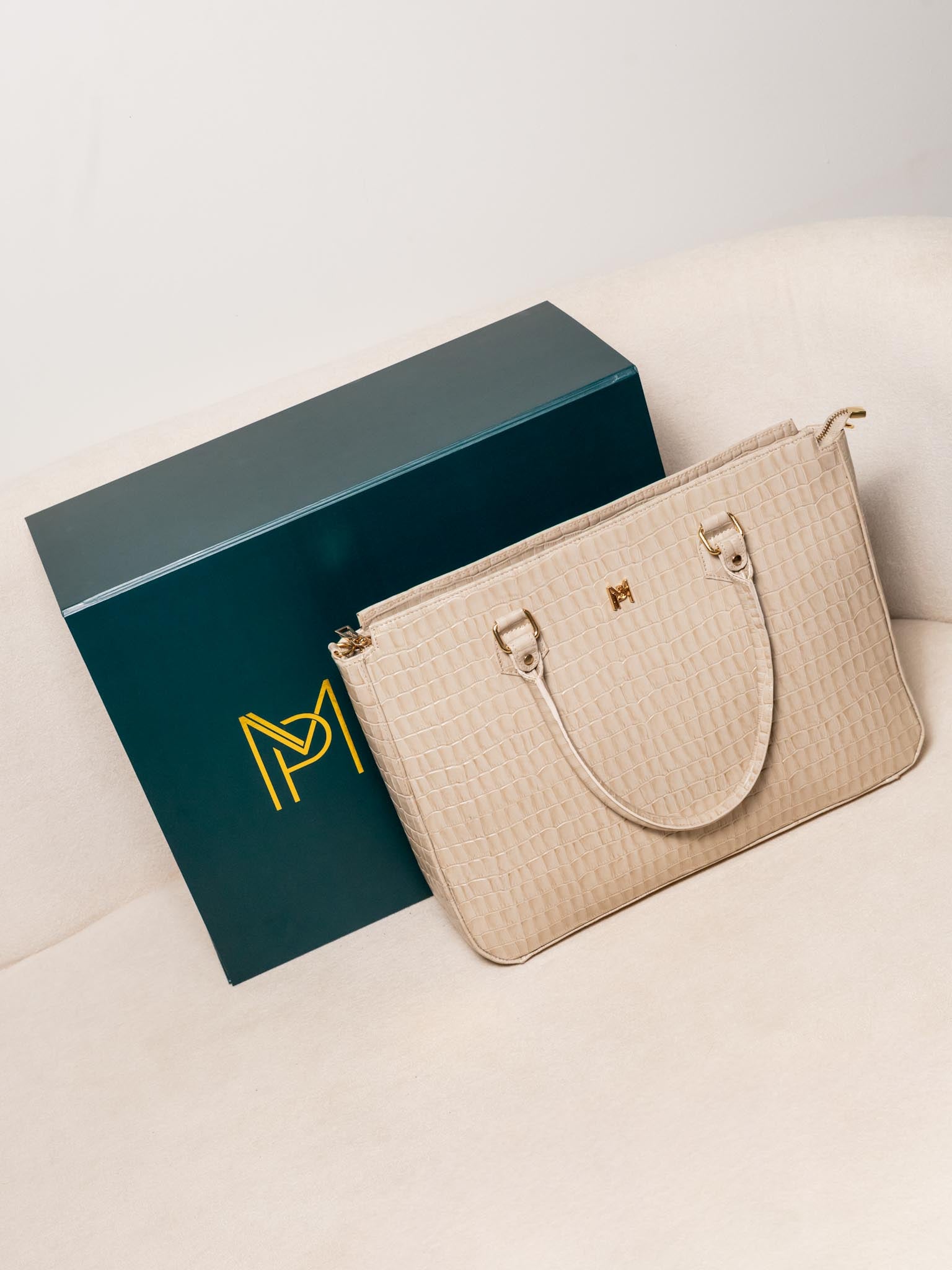 BOLSA PASTA PARA NOTEBOOK DE COURO LEGÍTIMO WORK - VANILLA