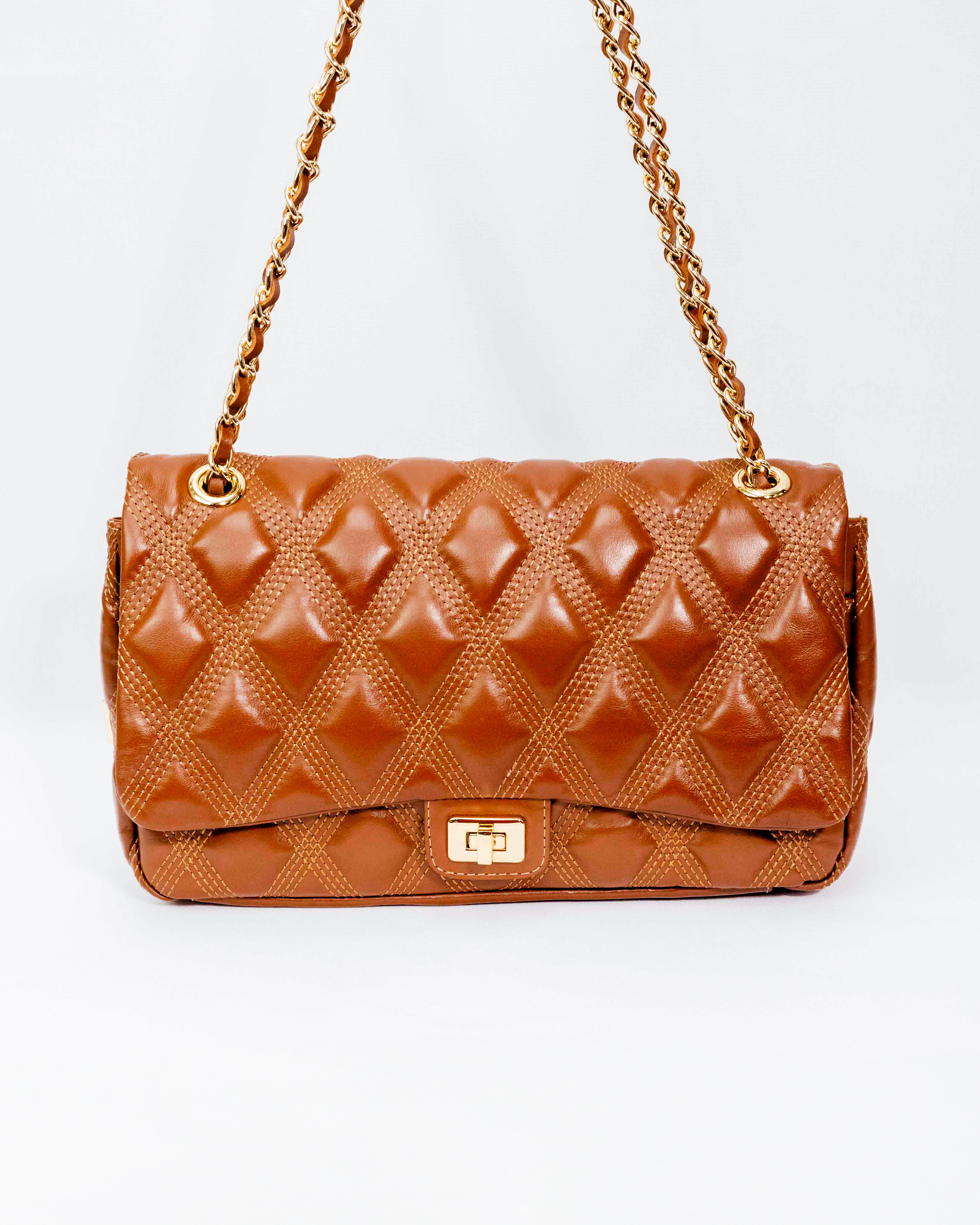 BOLSA BEATRICE MATELASSÊ CARAMELO