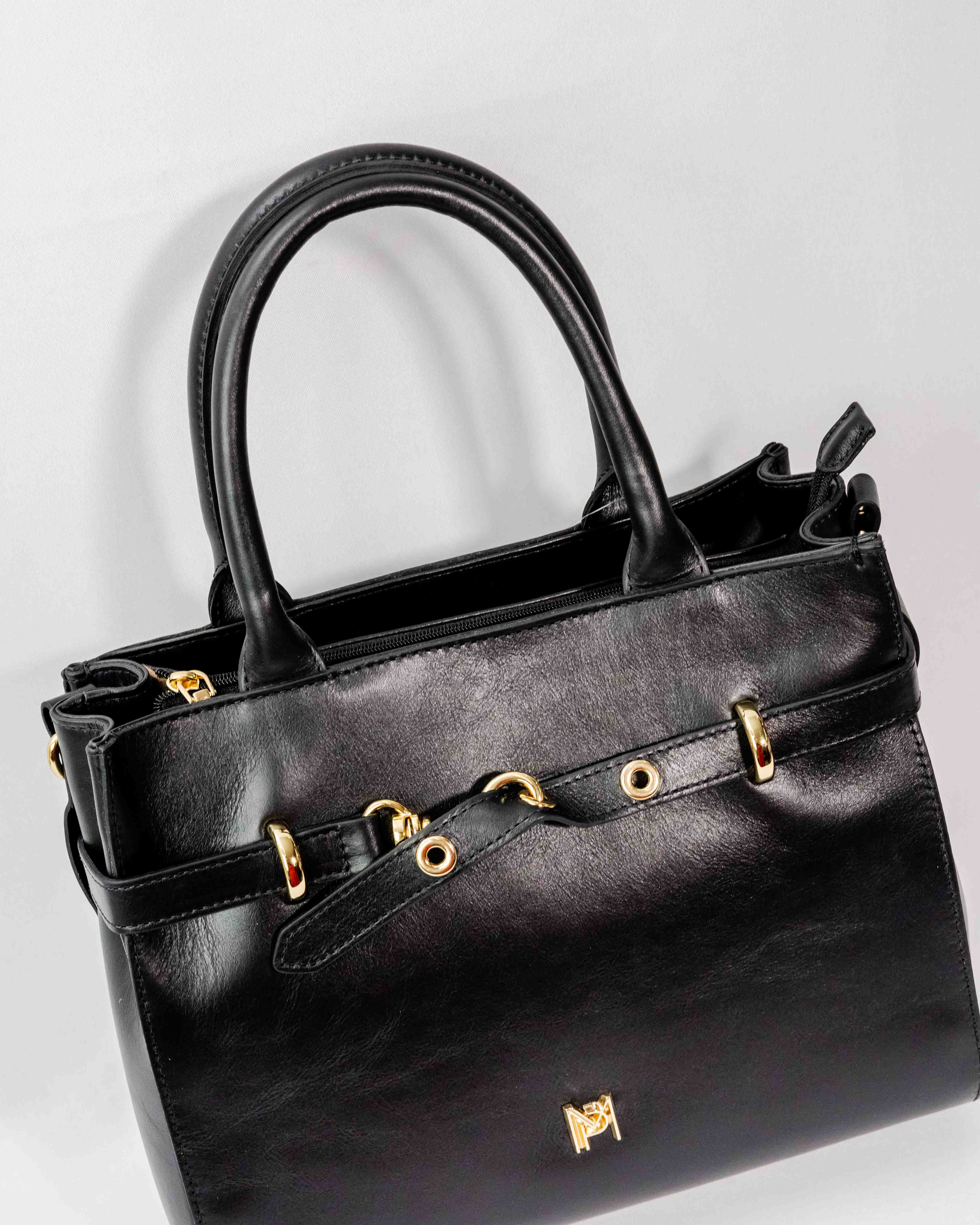BOLSA MATILDE COURO LEGÍTIMO PRETO