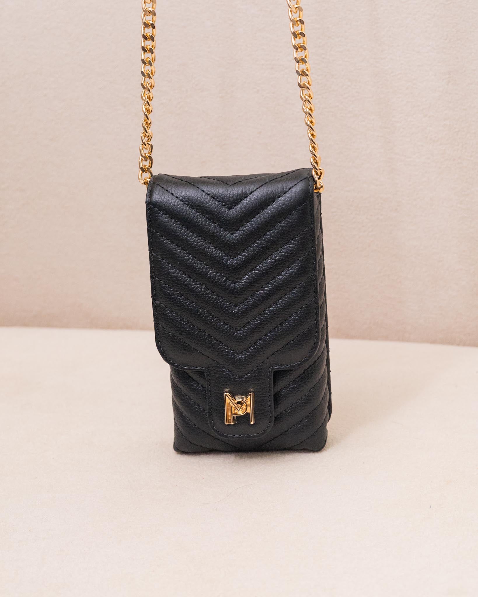 PORTA CELULAR CAMI DE COURO LEGÍTIMO PRETO