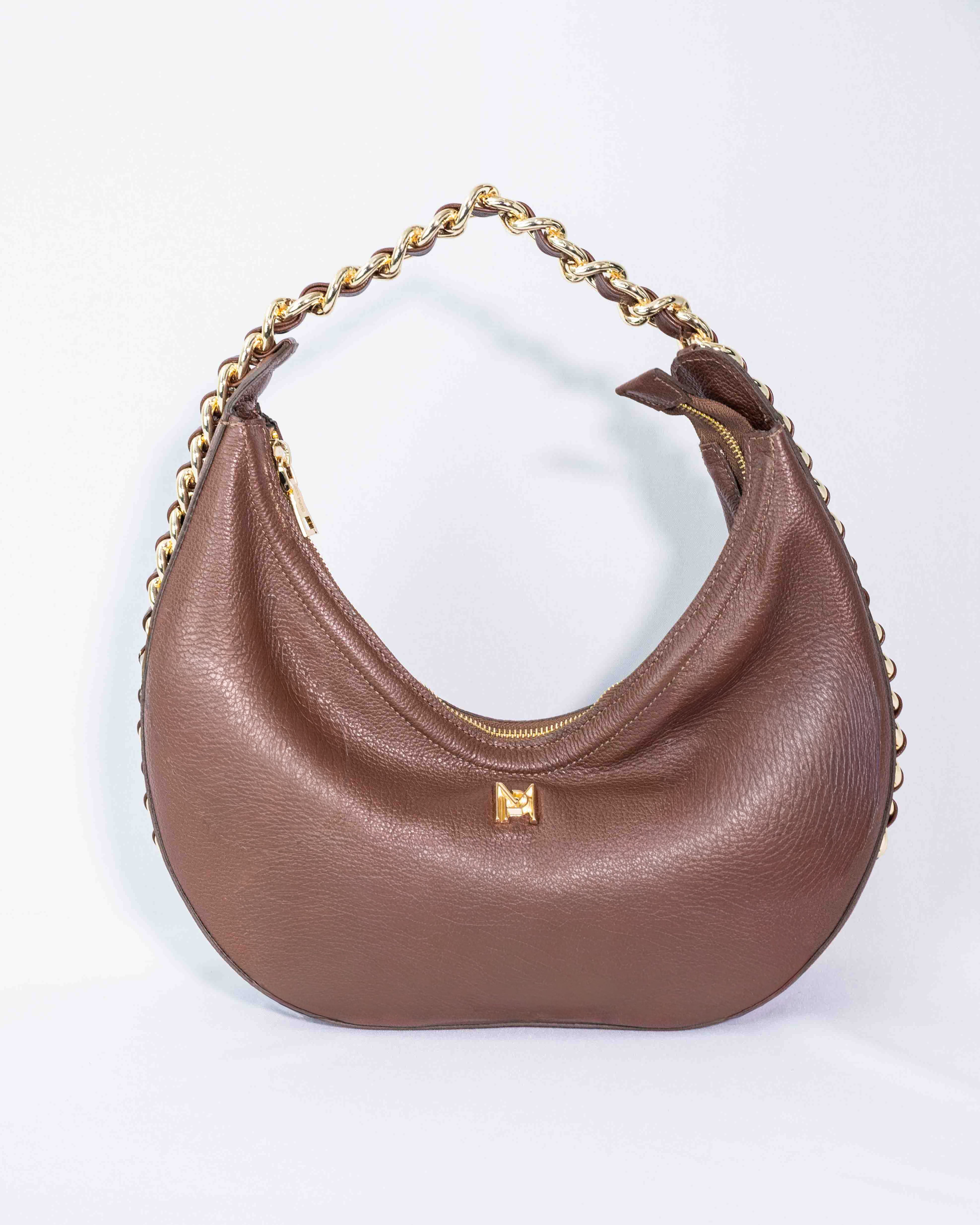 BOLSA ANA MEIA LUA MARROM / COLLAB ANINHA GOMES