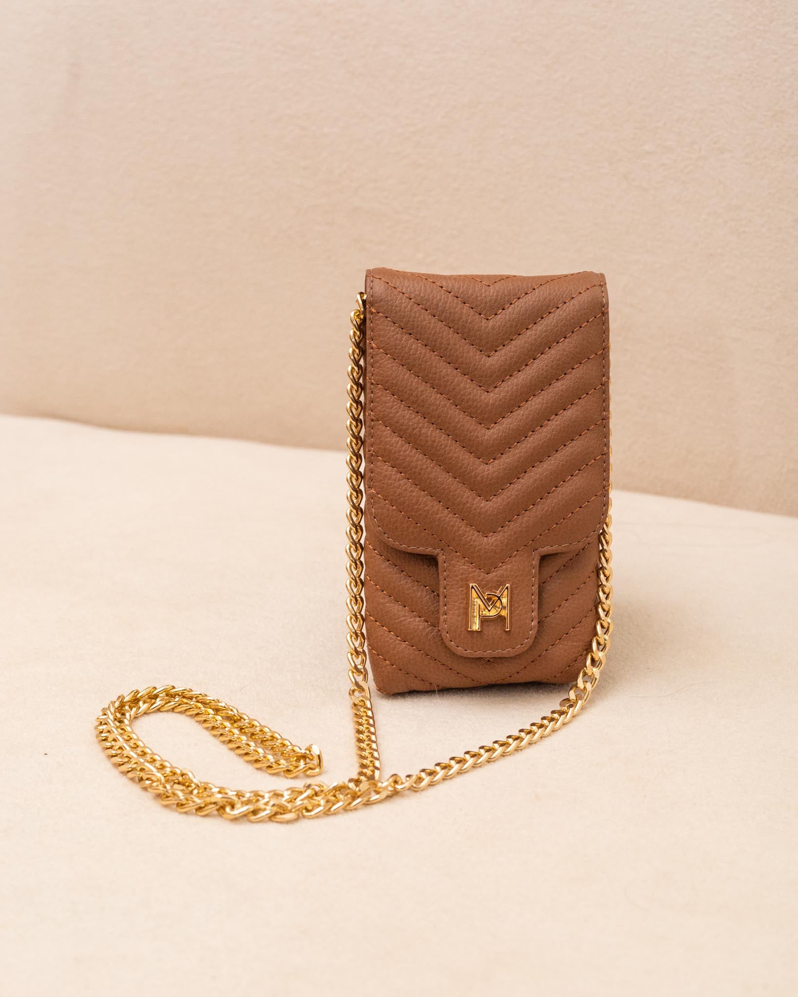 PORTA CELULAR CAMI DE COURO LEGÍTIMO BEGE