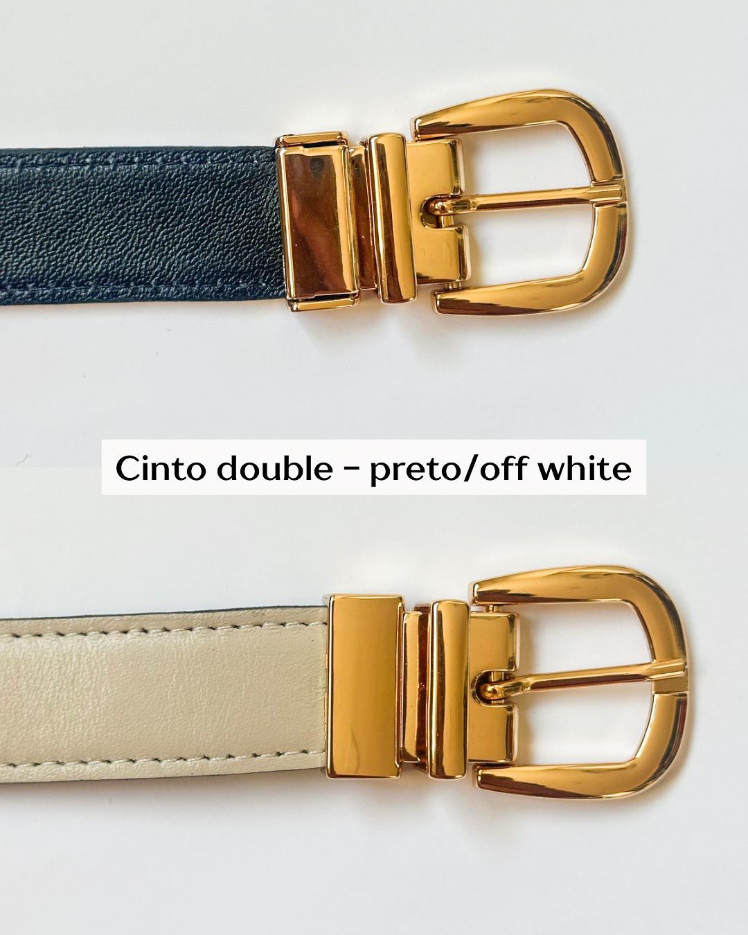 CINTO DUPLO DE COURO LEGÍTIMO LISO