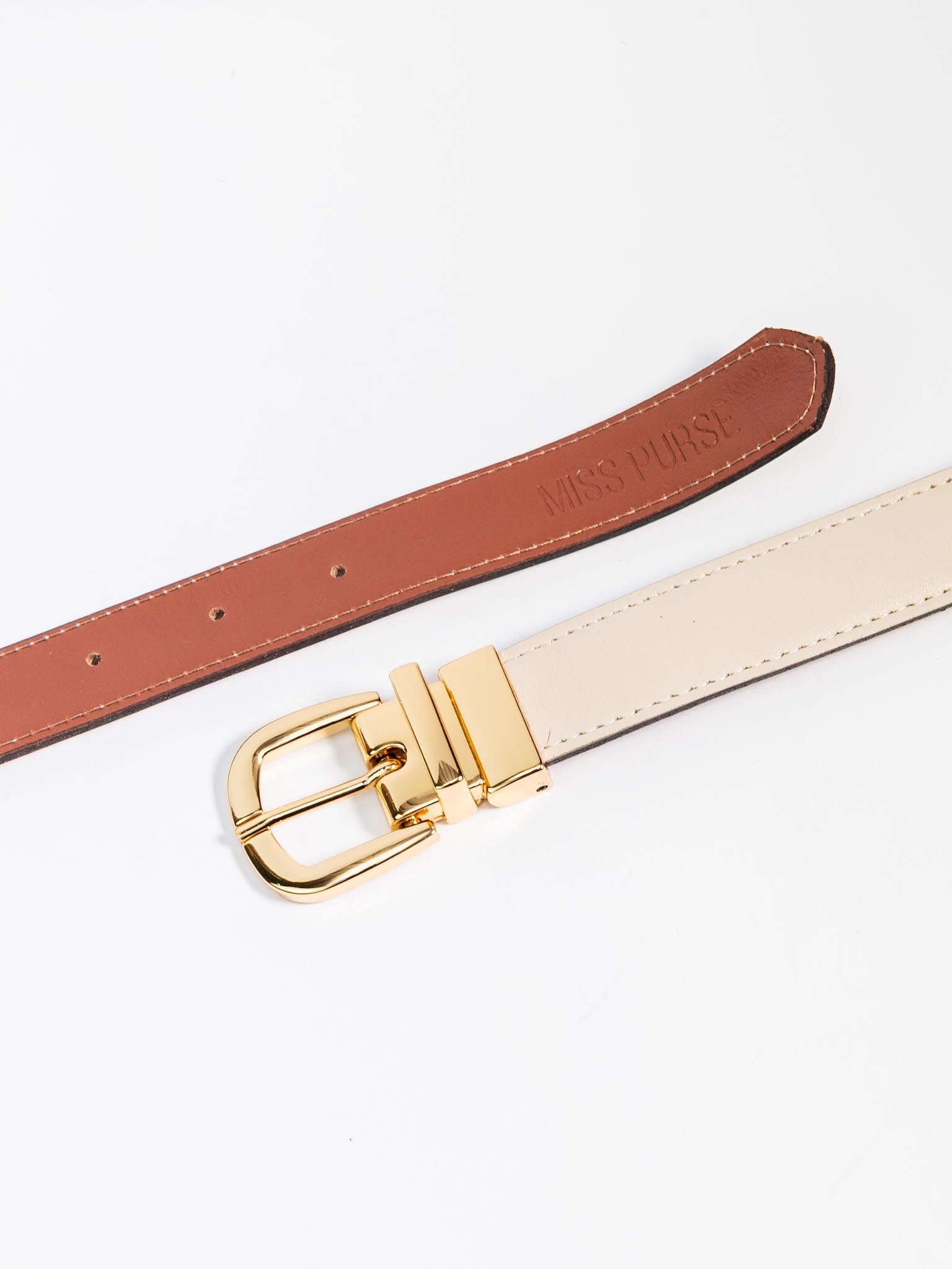 CINTO DUPLO DE COURO LEGÍTIMO LISO