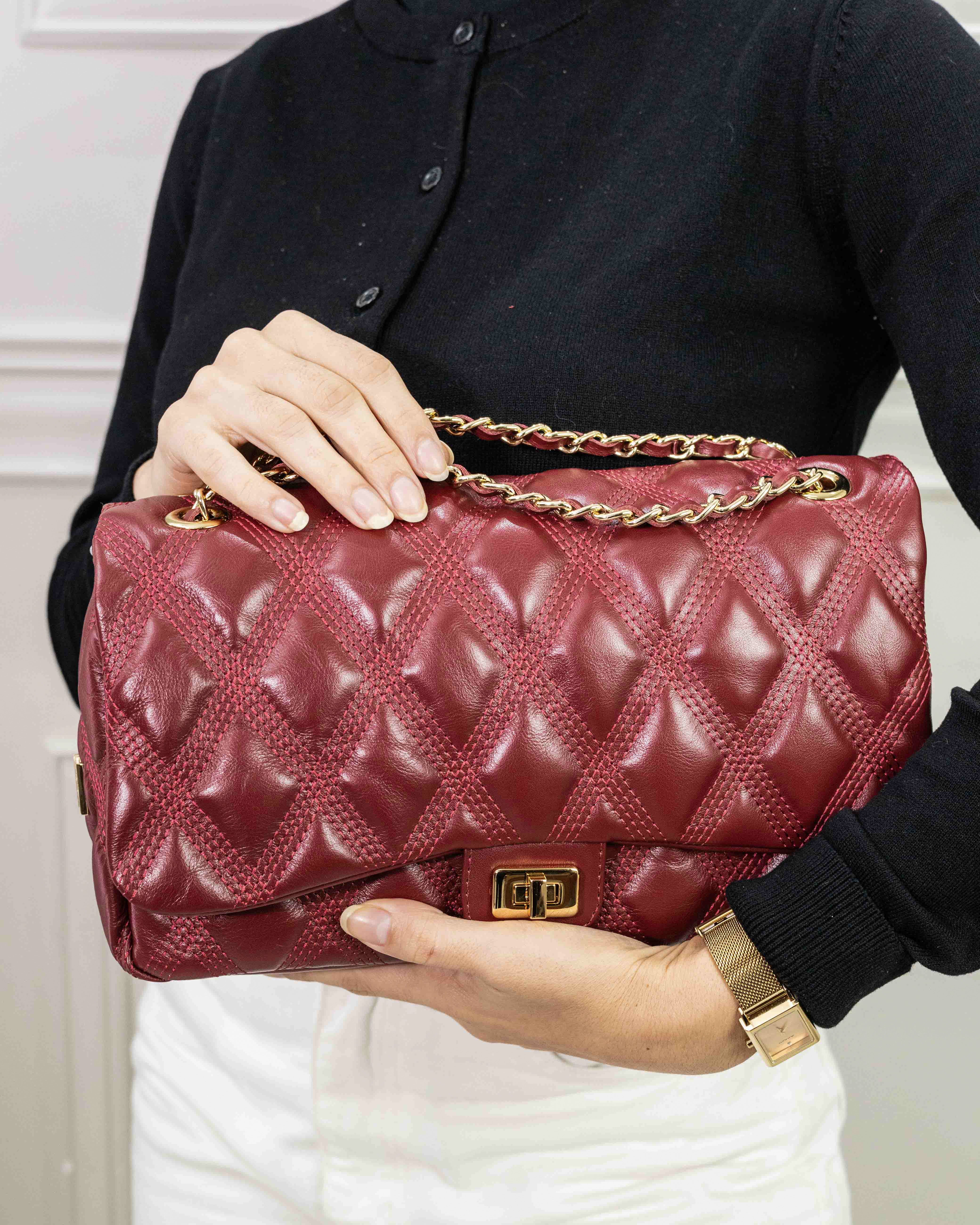 BOLSA BEATRICE MATELASSÊ MARSALA