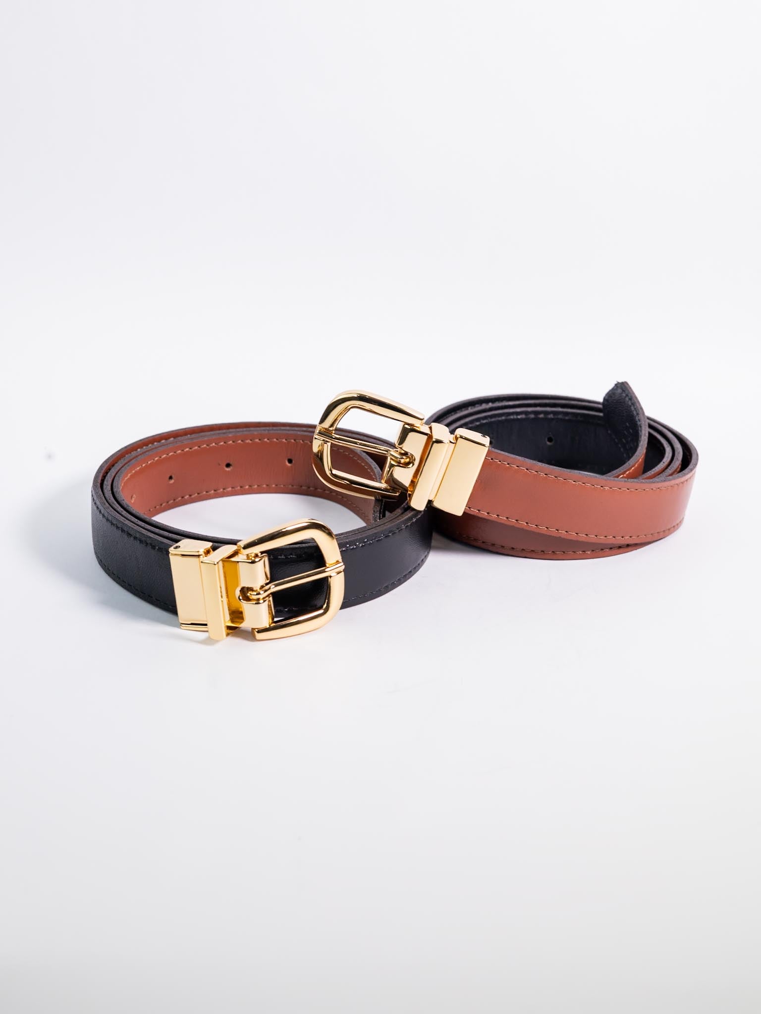 CINTO DUPLO DE COURO LEGÍTIMO LISO