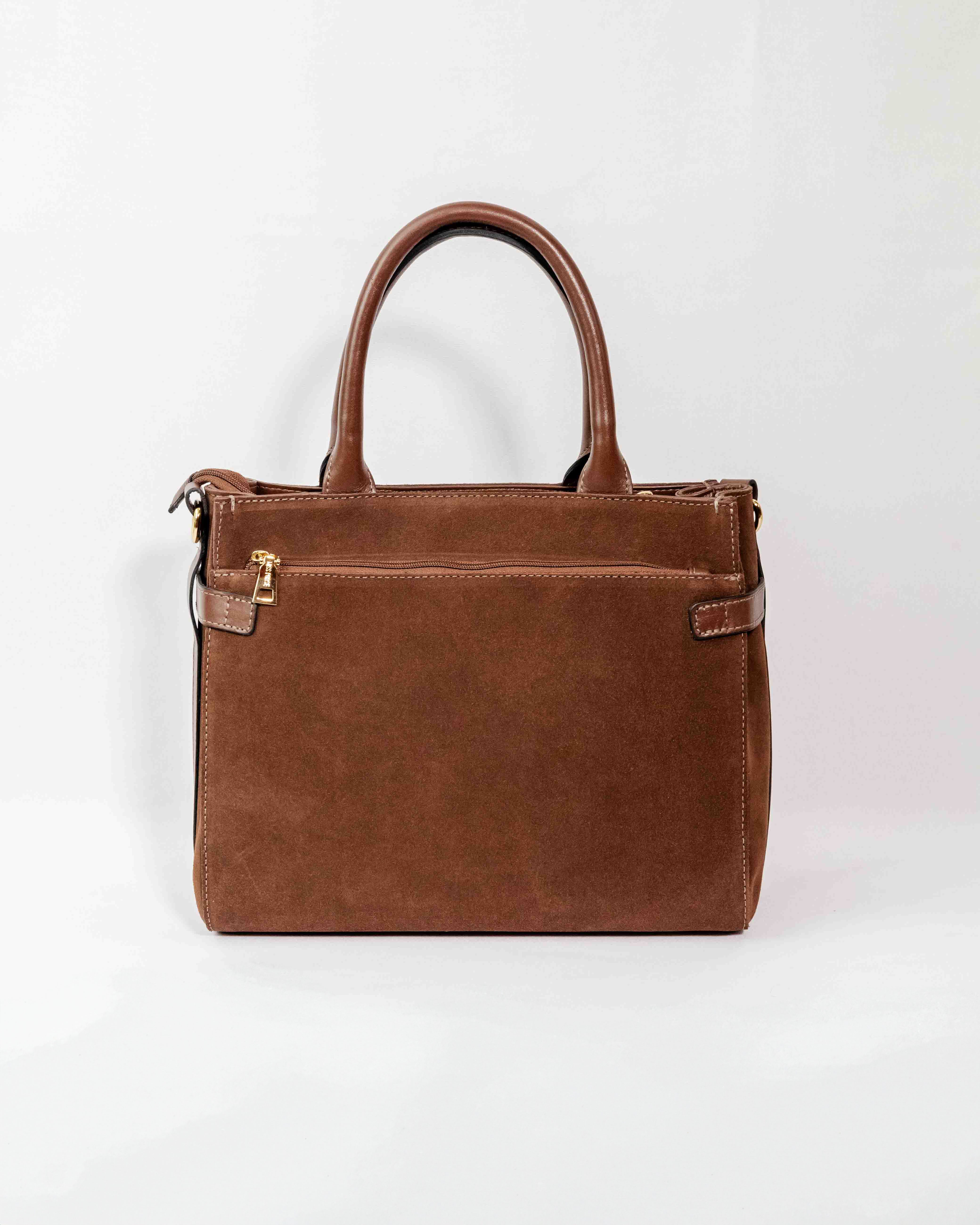 BOLSA MATILDE COURO LEGÍTIMO CAMURÇA MARROM