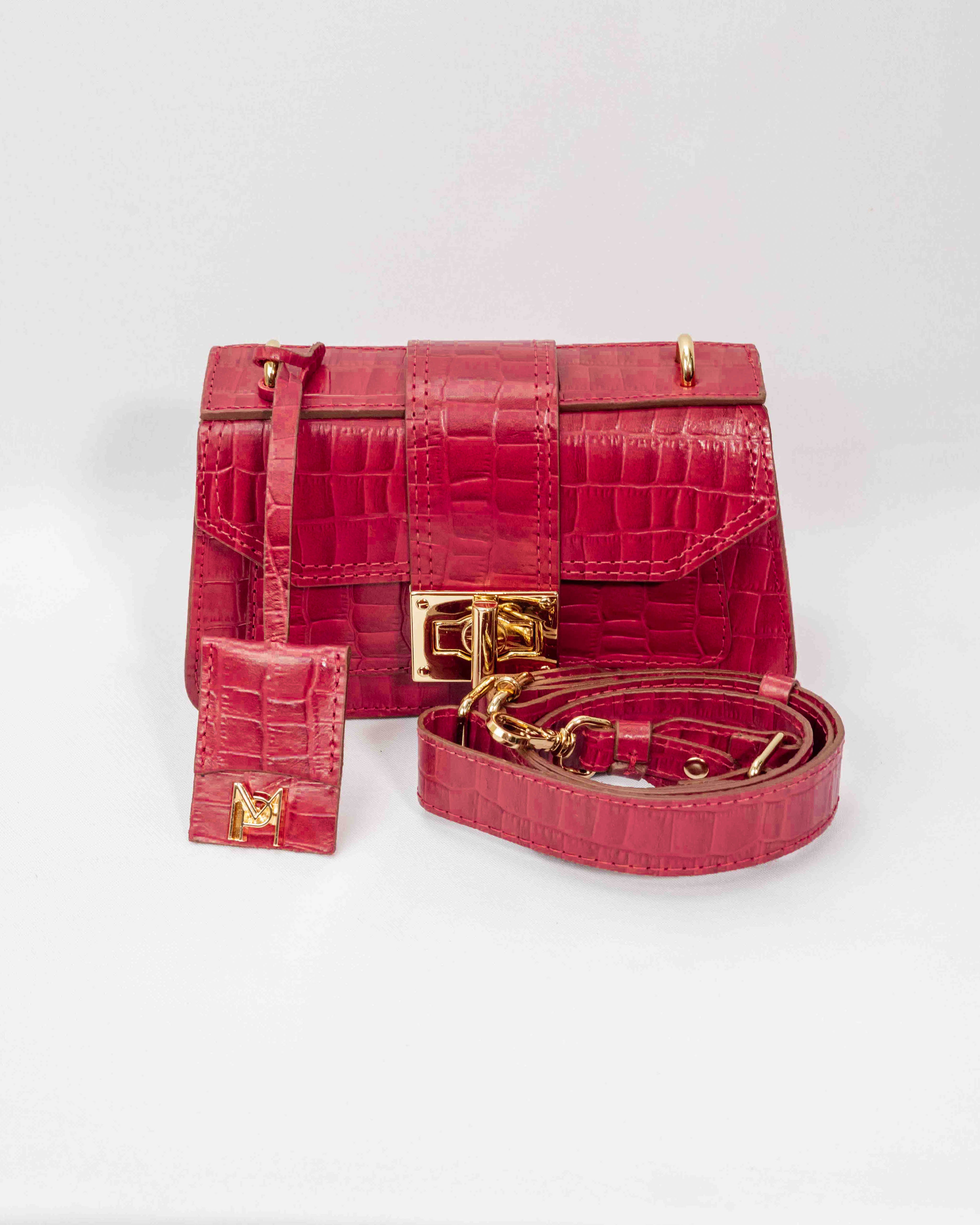 BOLSA MILÃO VERMELHO CROCO
