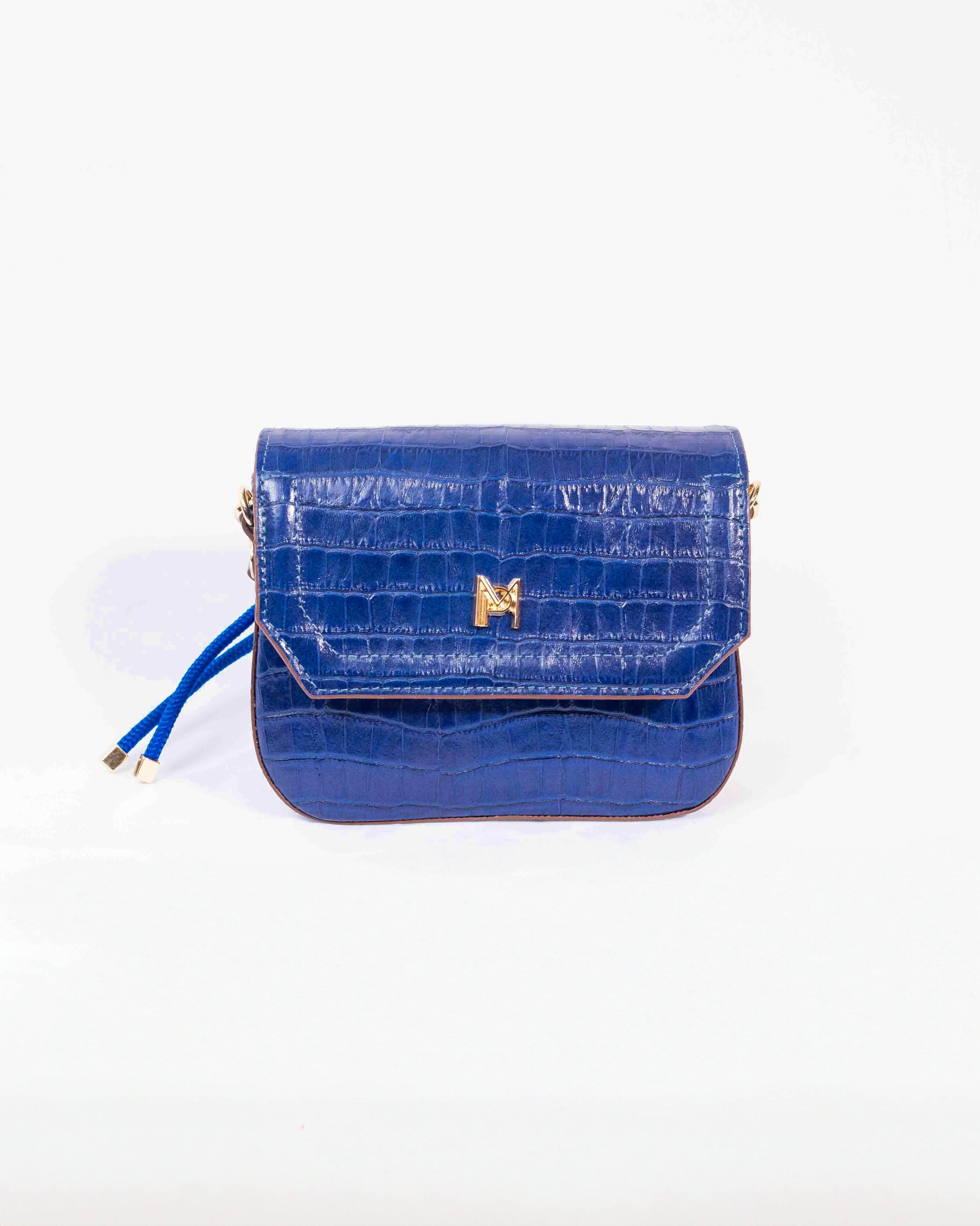 BOLSA GABRIELLE AZUL ROYAL CROCO (EDIÇÃO LIMITADA)
