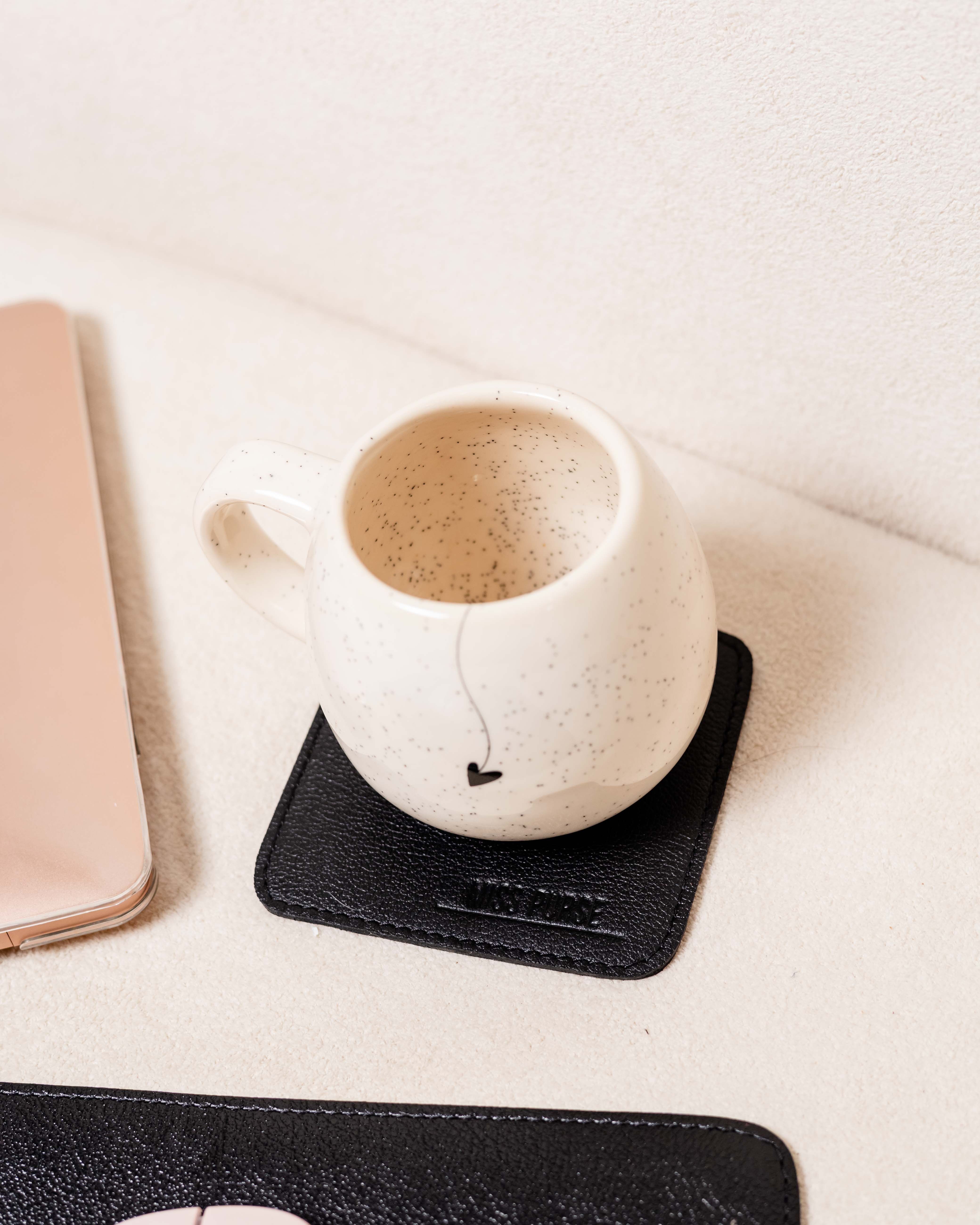Mousepad + Descanso de Copo de Couro Legítimo