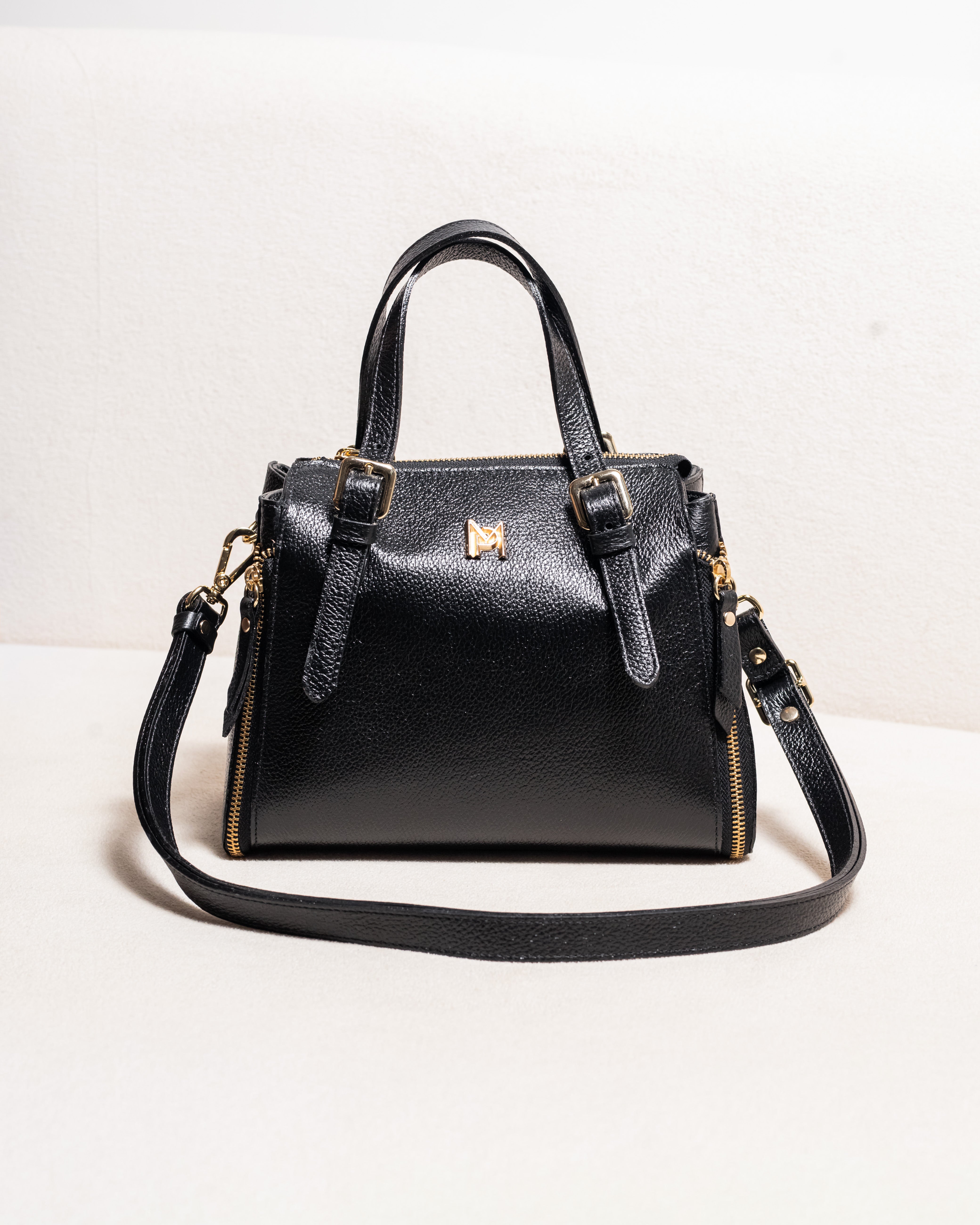 Bolsa Tote Baú Estruturada Aurora - Preta
