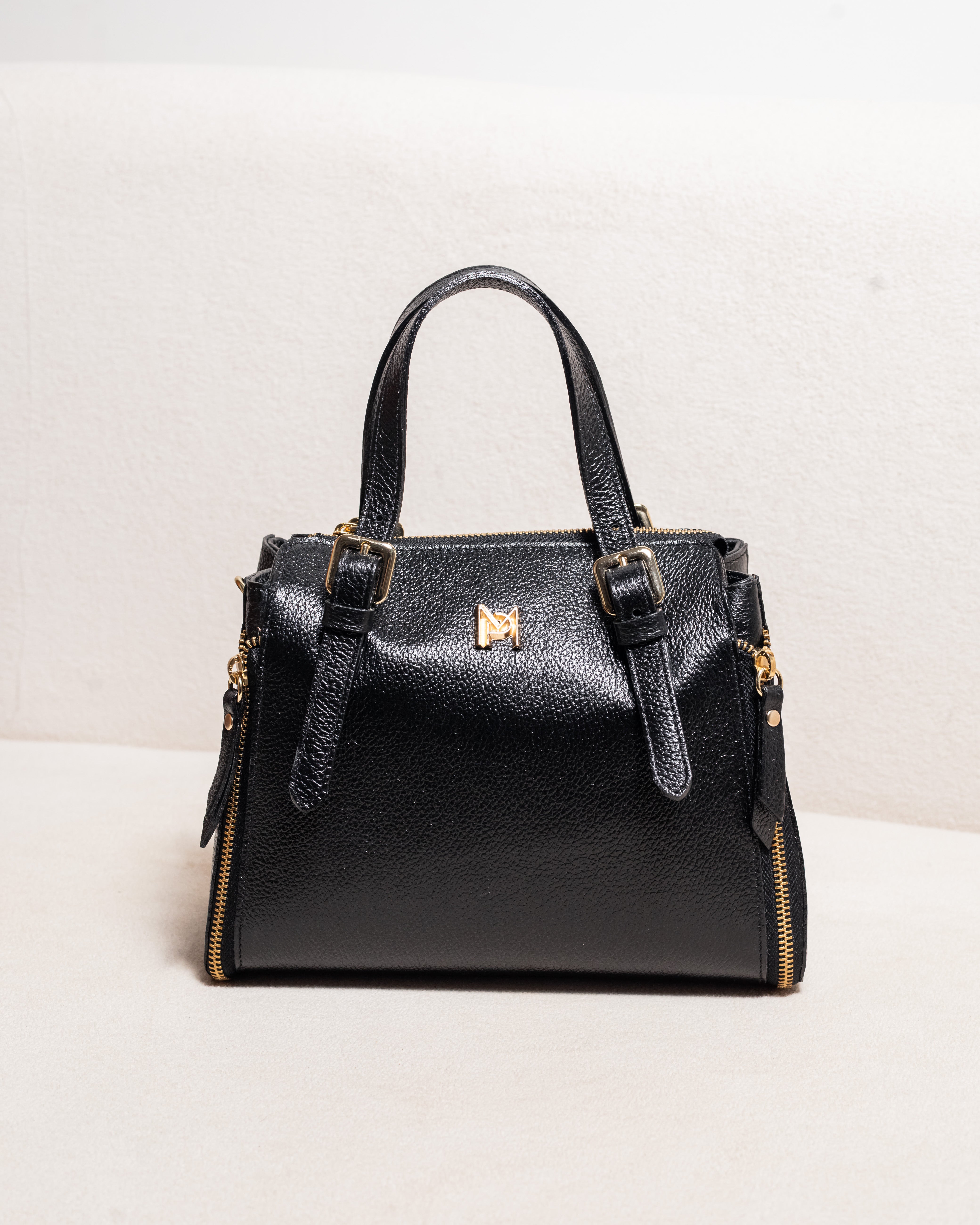 Bolsa Tote Baú Estruturada Aurora - Preta