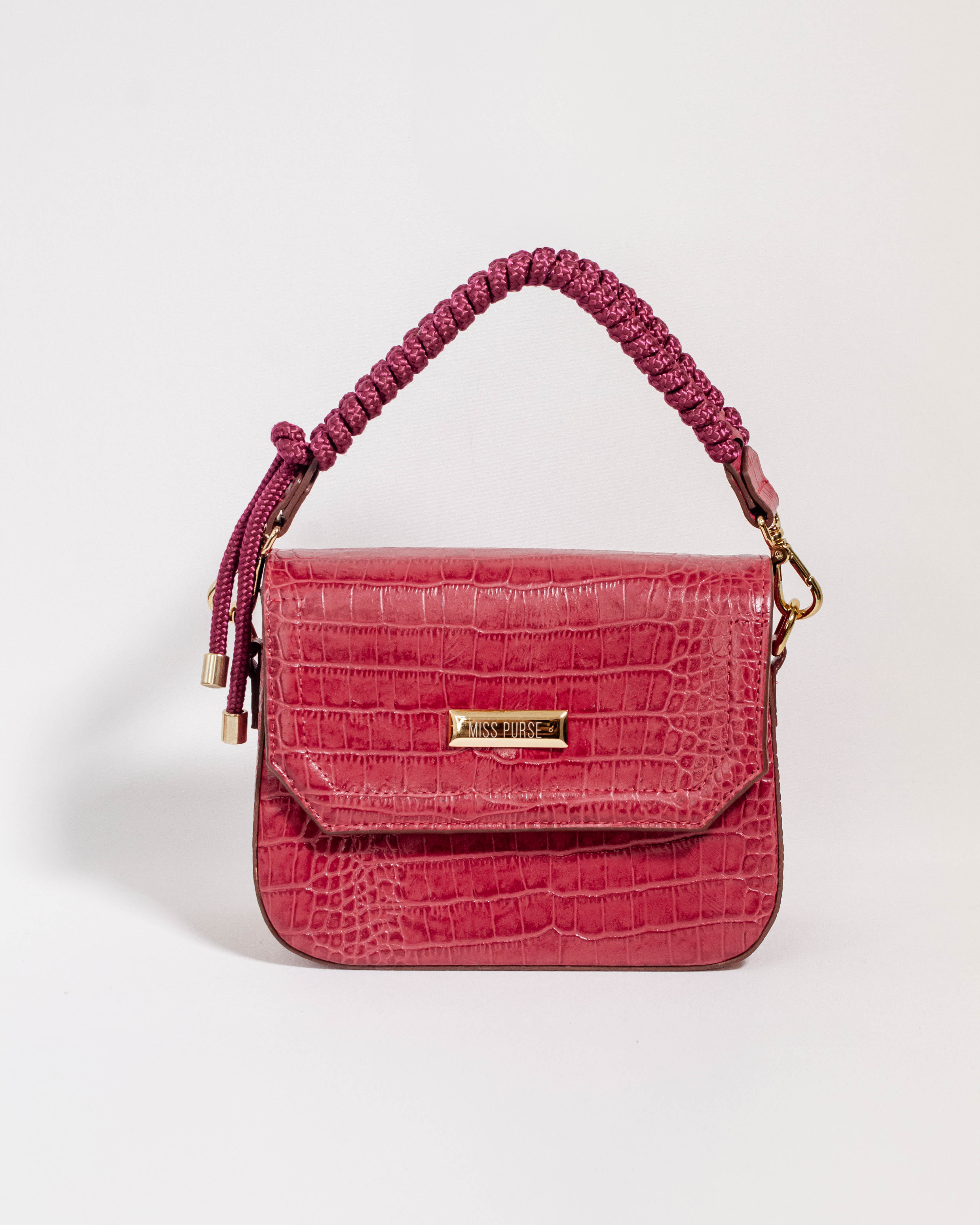 BOLSA GABRIELLE COURO VERMELHO CROCO