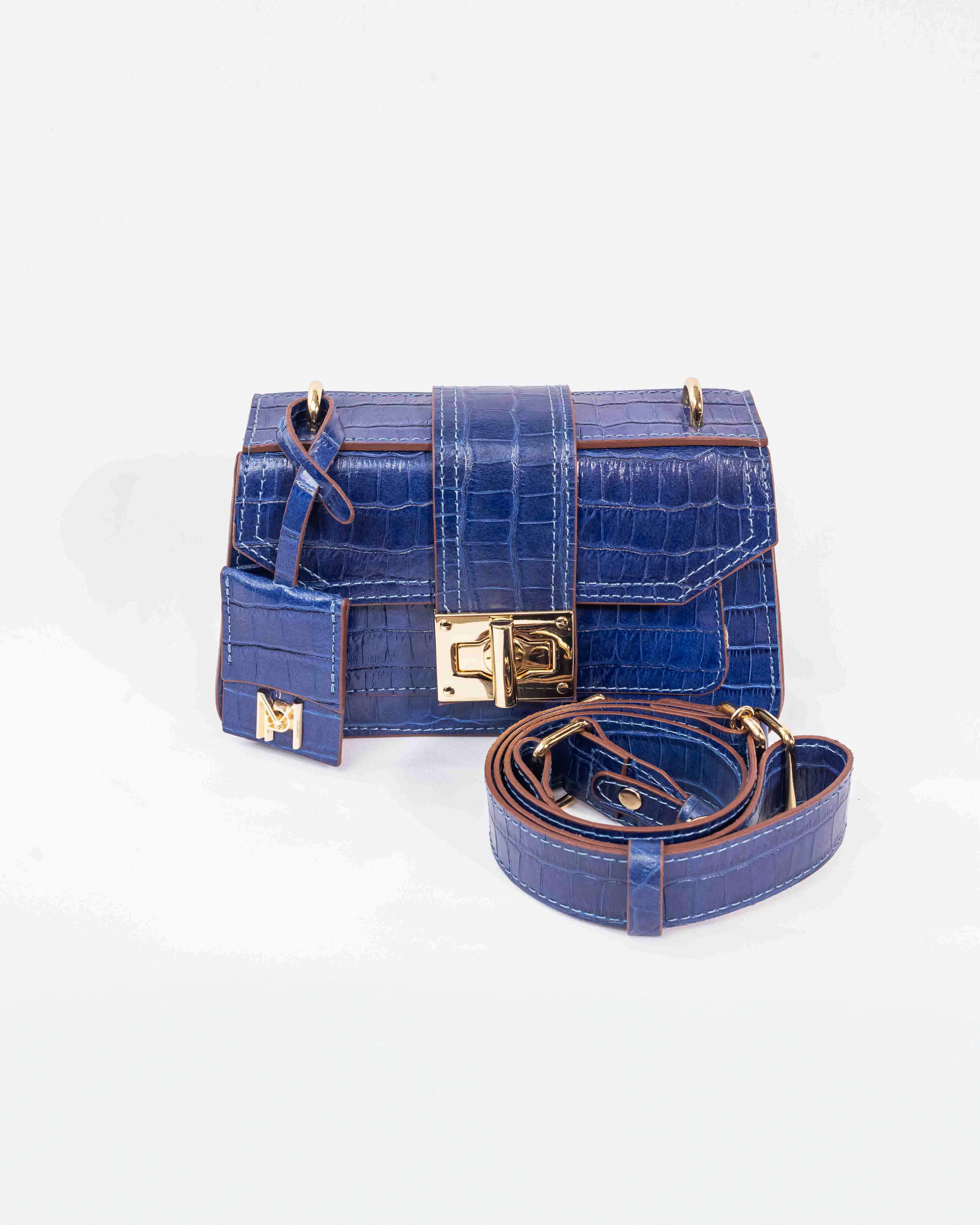 BOLSA MILÃO AZUL ROYAL CROCO (EDIÇÃO LIMITADA)