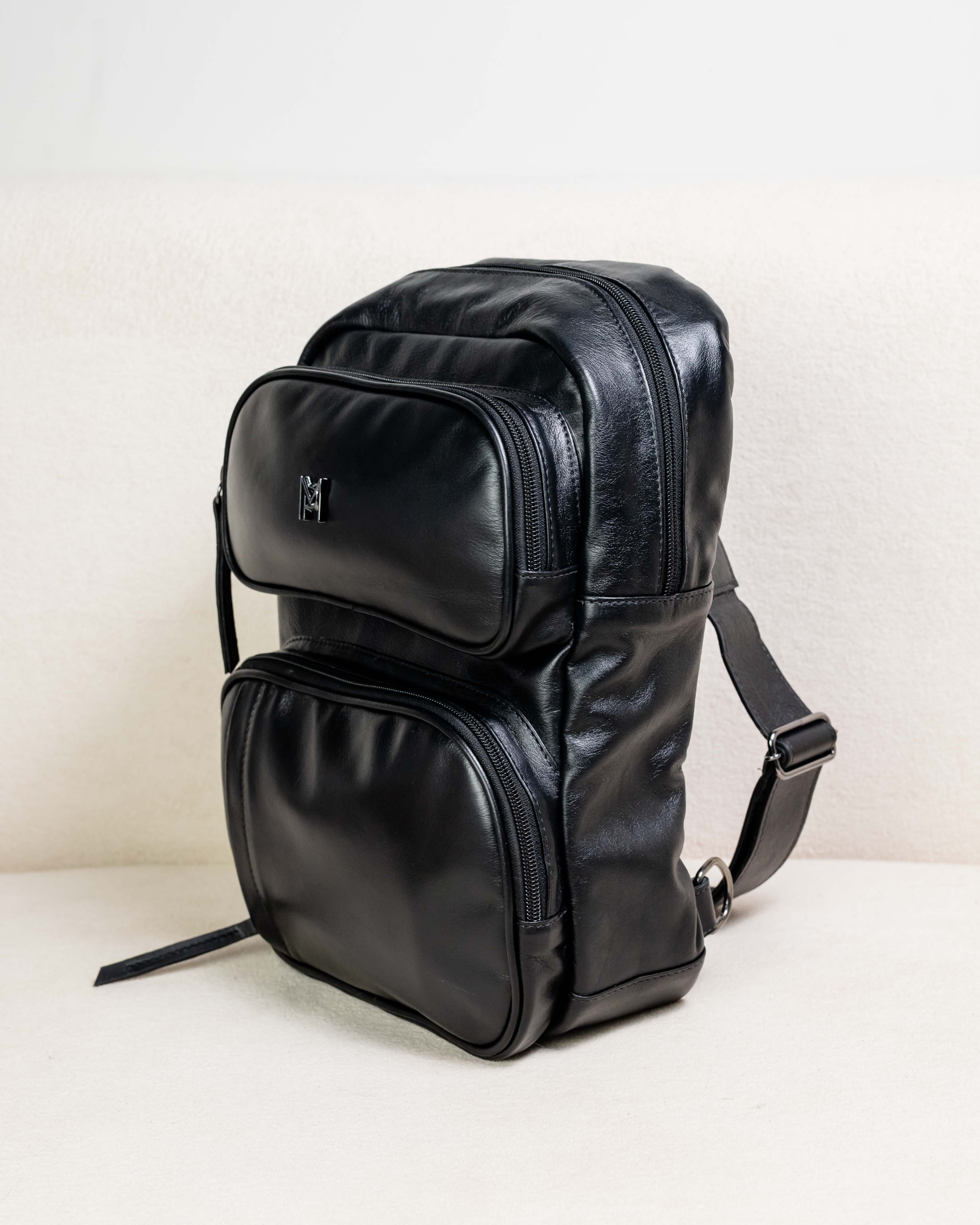 Mochila Alice de Couro Legítimo - Preto