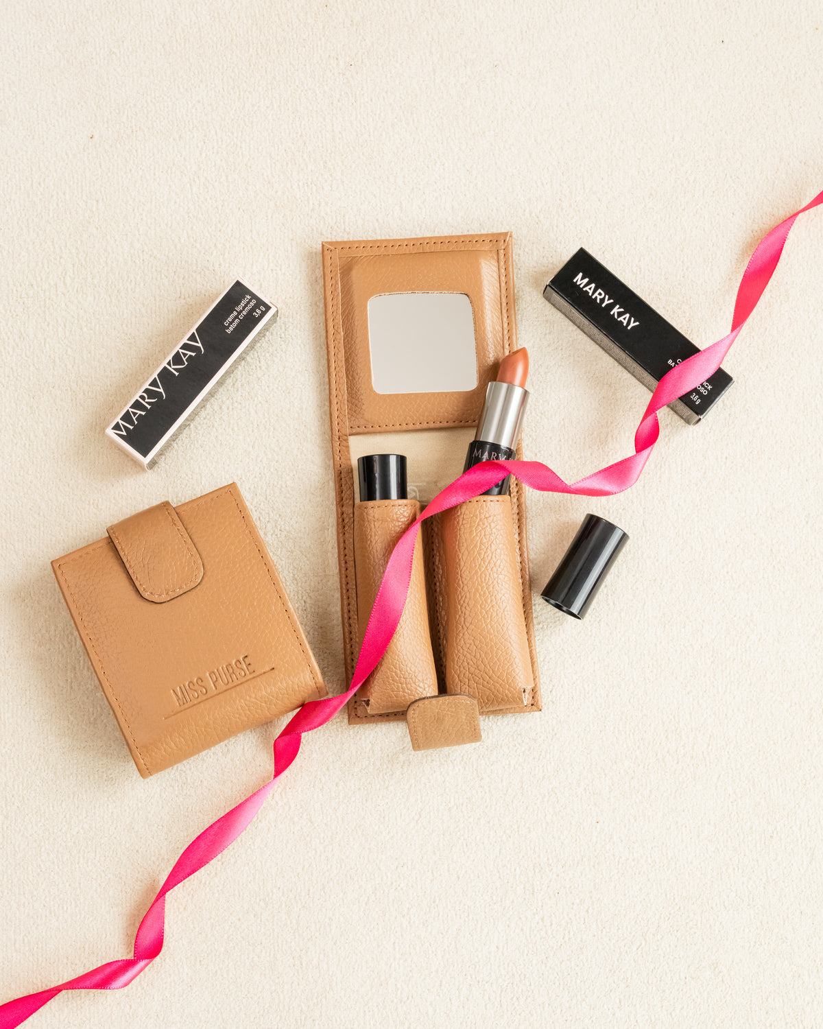 Porta Batom Couro Legítimo + Batom Mary Kay | Parceria com a ONG Oncovita