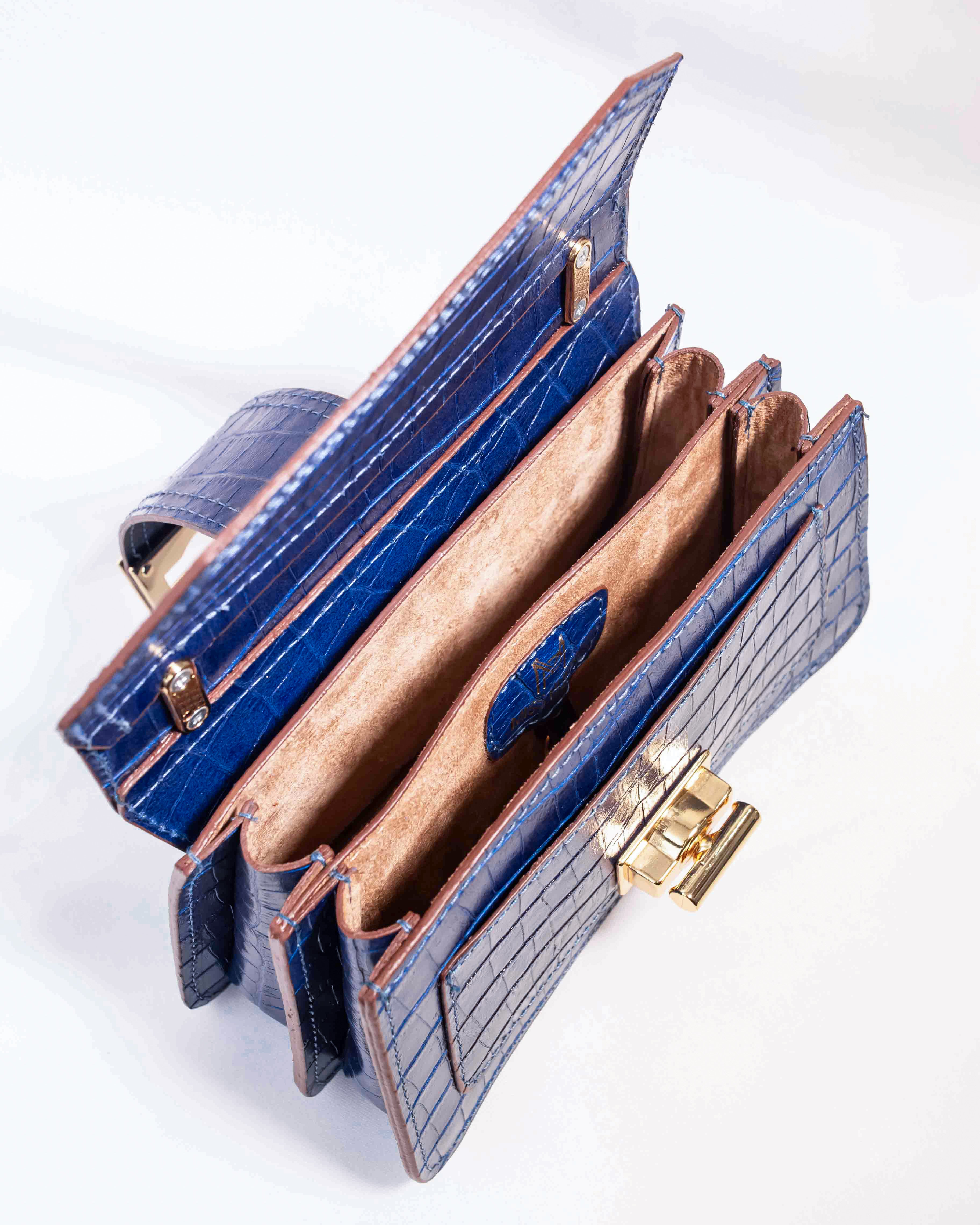 BOLSA MILÃO AZUL ROYAL CROCO (EDIÇÃO LIMITADA)