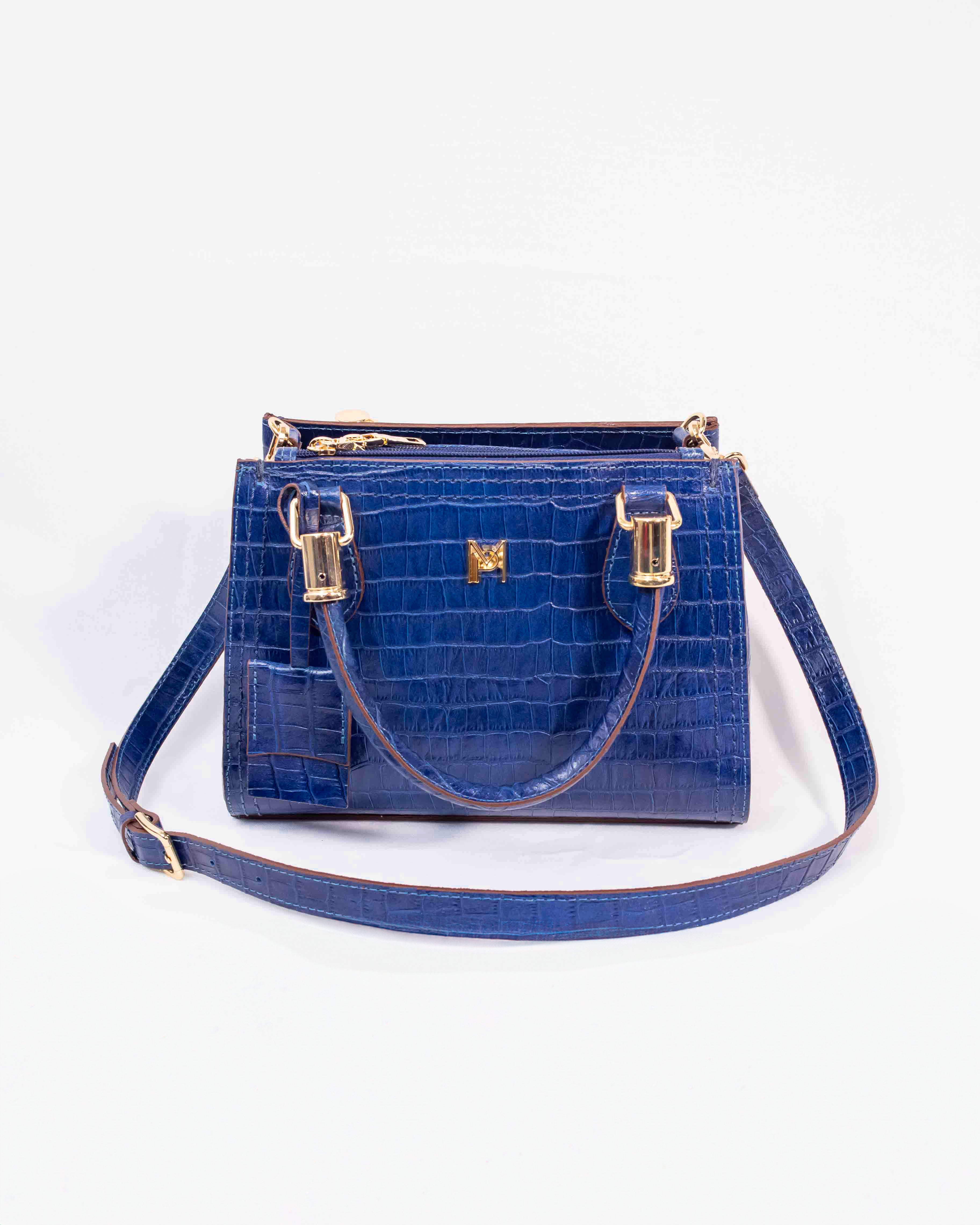 BOLSA VALENTINA AZUL ROYAL CROCO (EDIÇÃO LIMITADA)