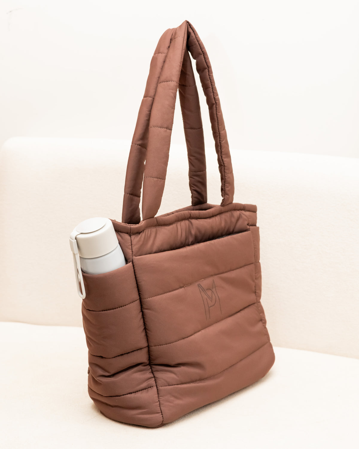 Bolsa Puffer Move de Nylon - Marrom