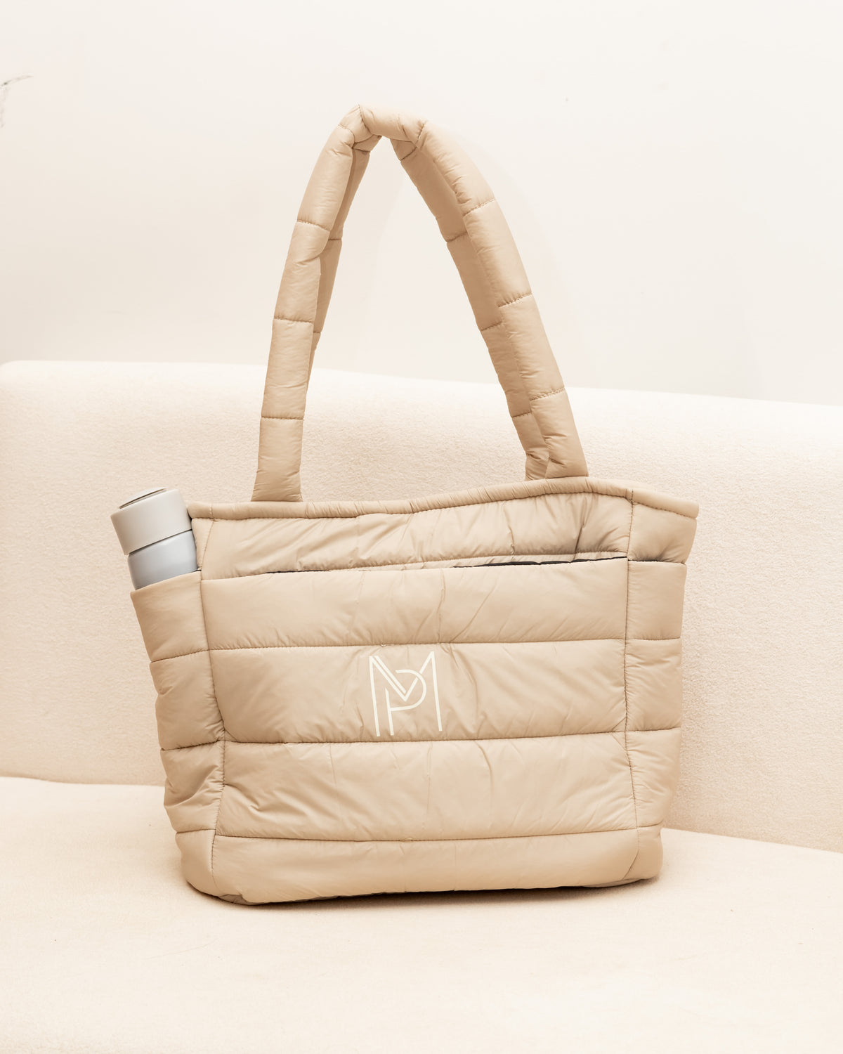 Bolsa Puffer Move de Nylon - Bege