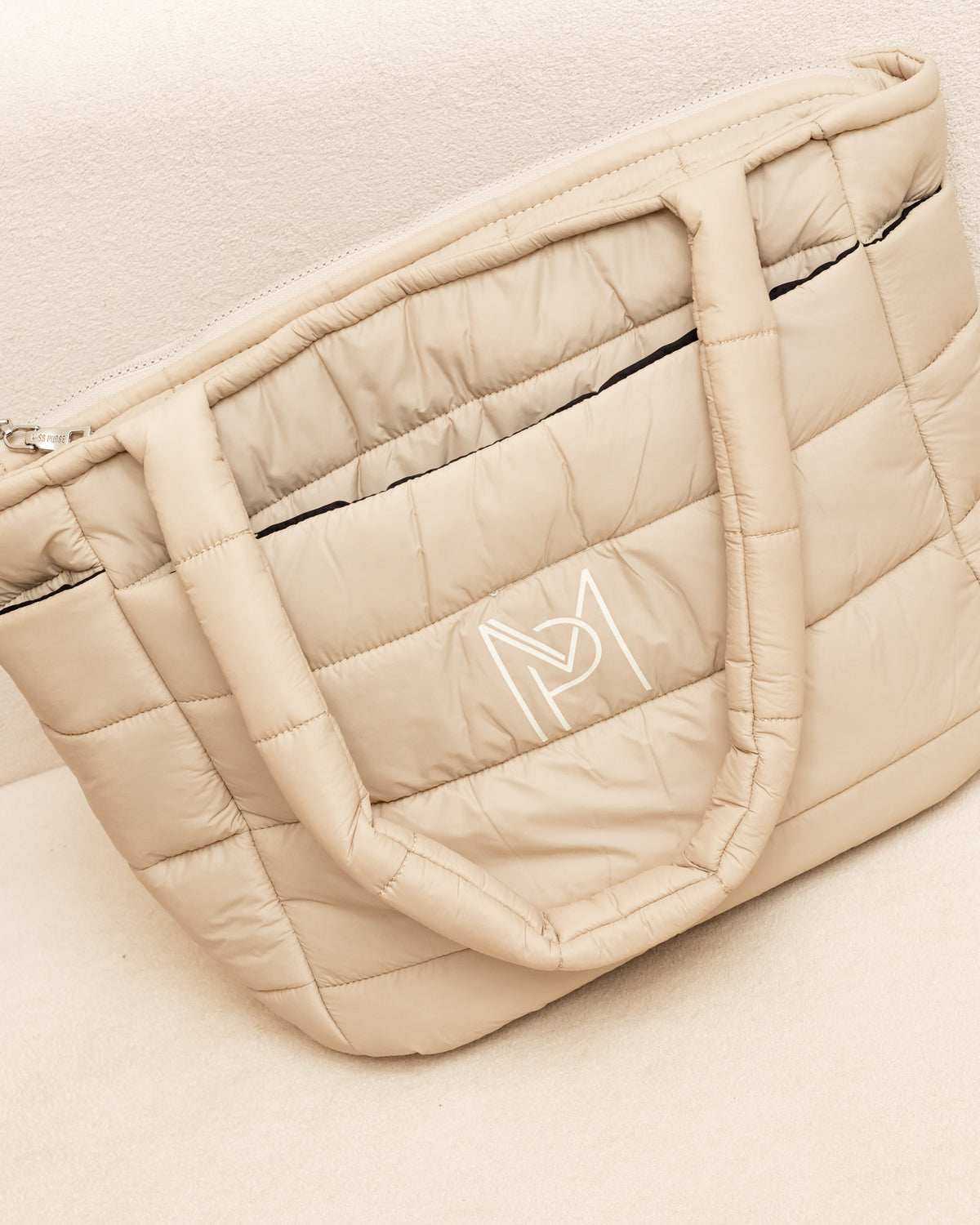 Bolsa Puffer Move de Nylon - Bege