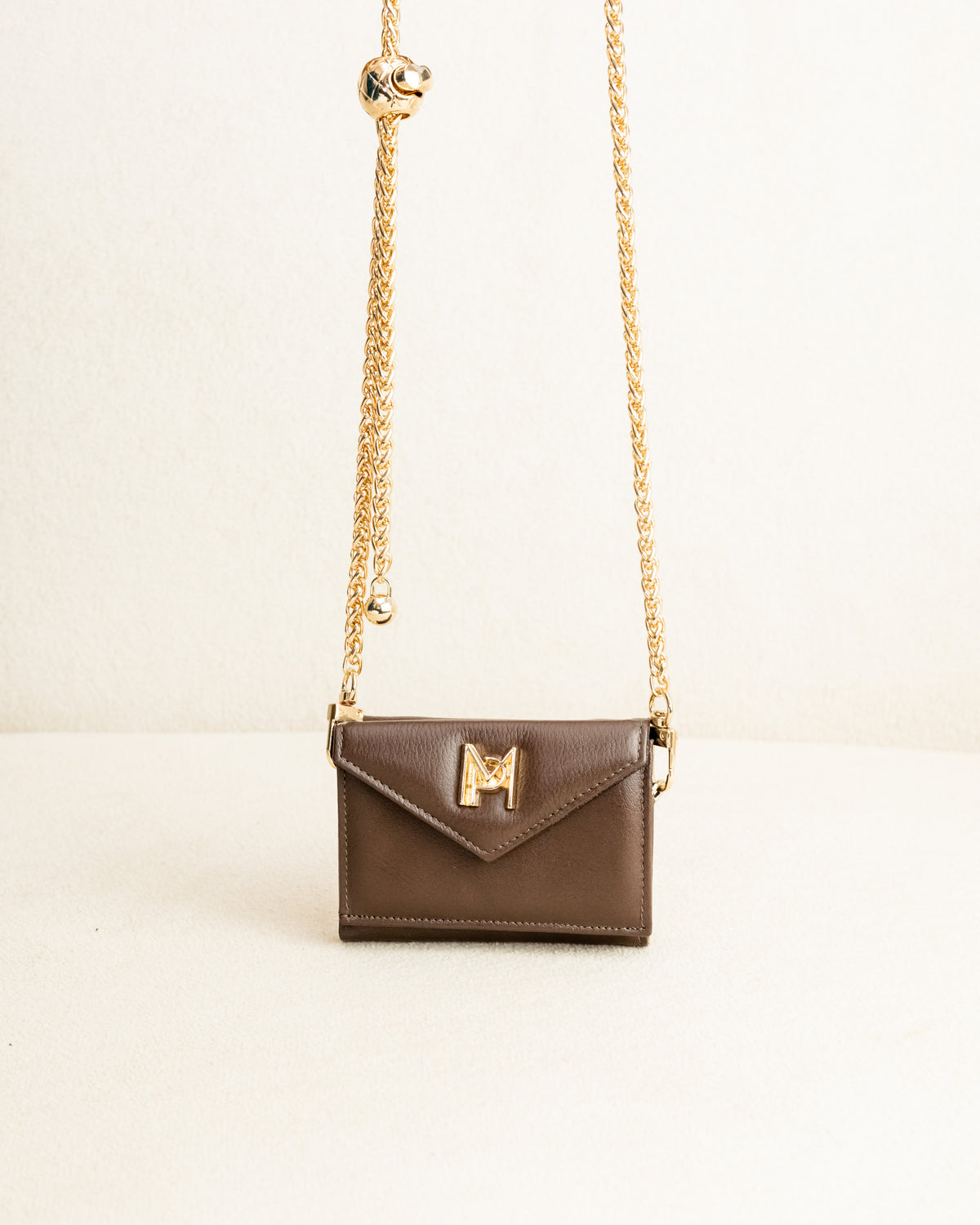 Micro Bag e Carteira de Couro Legítimo - Marrom - 4 em 1