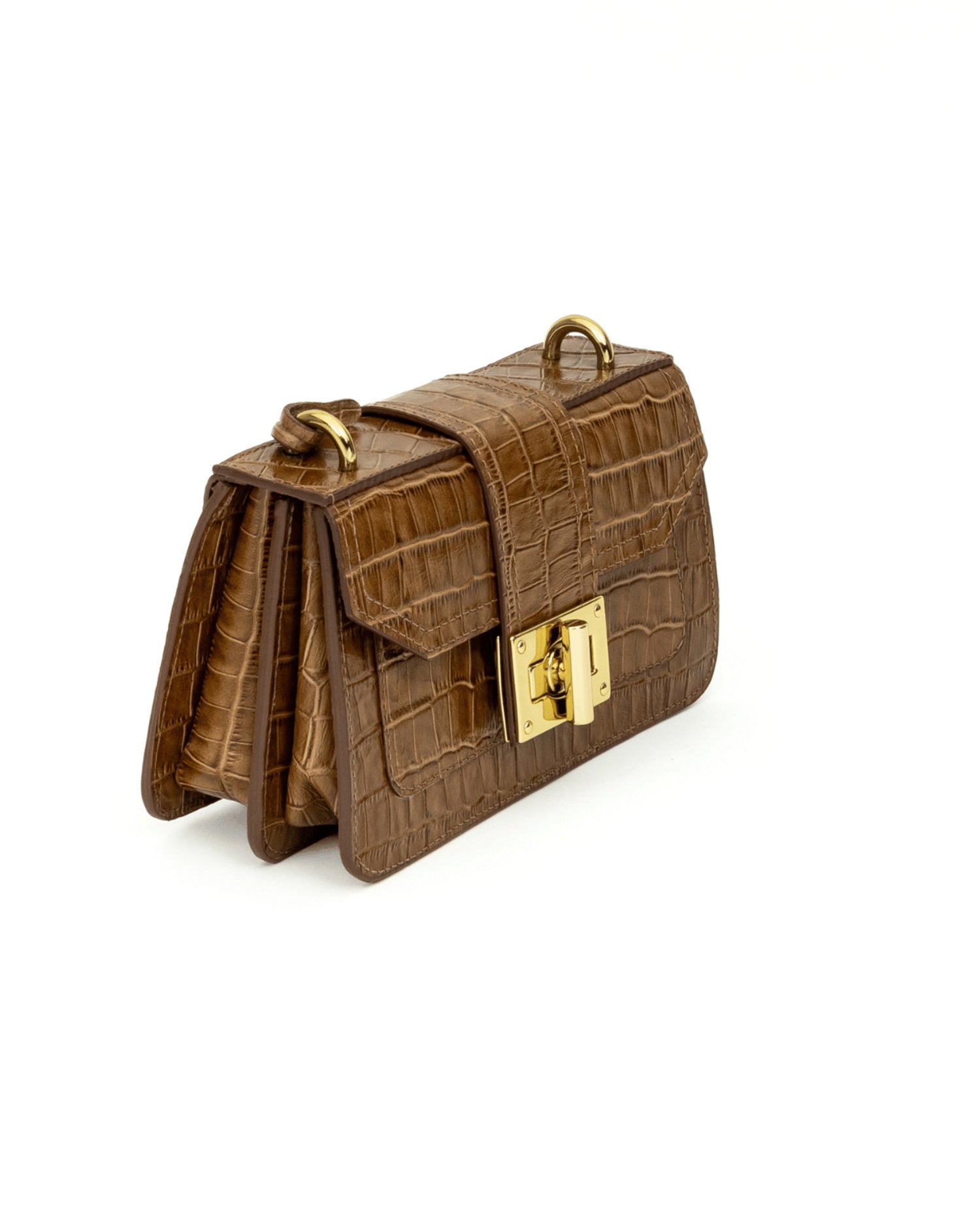 BOLSA MILÃO CAMEL CROCO