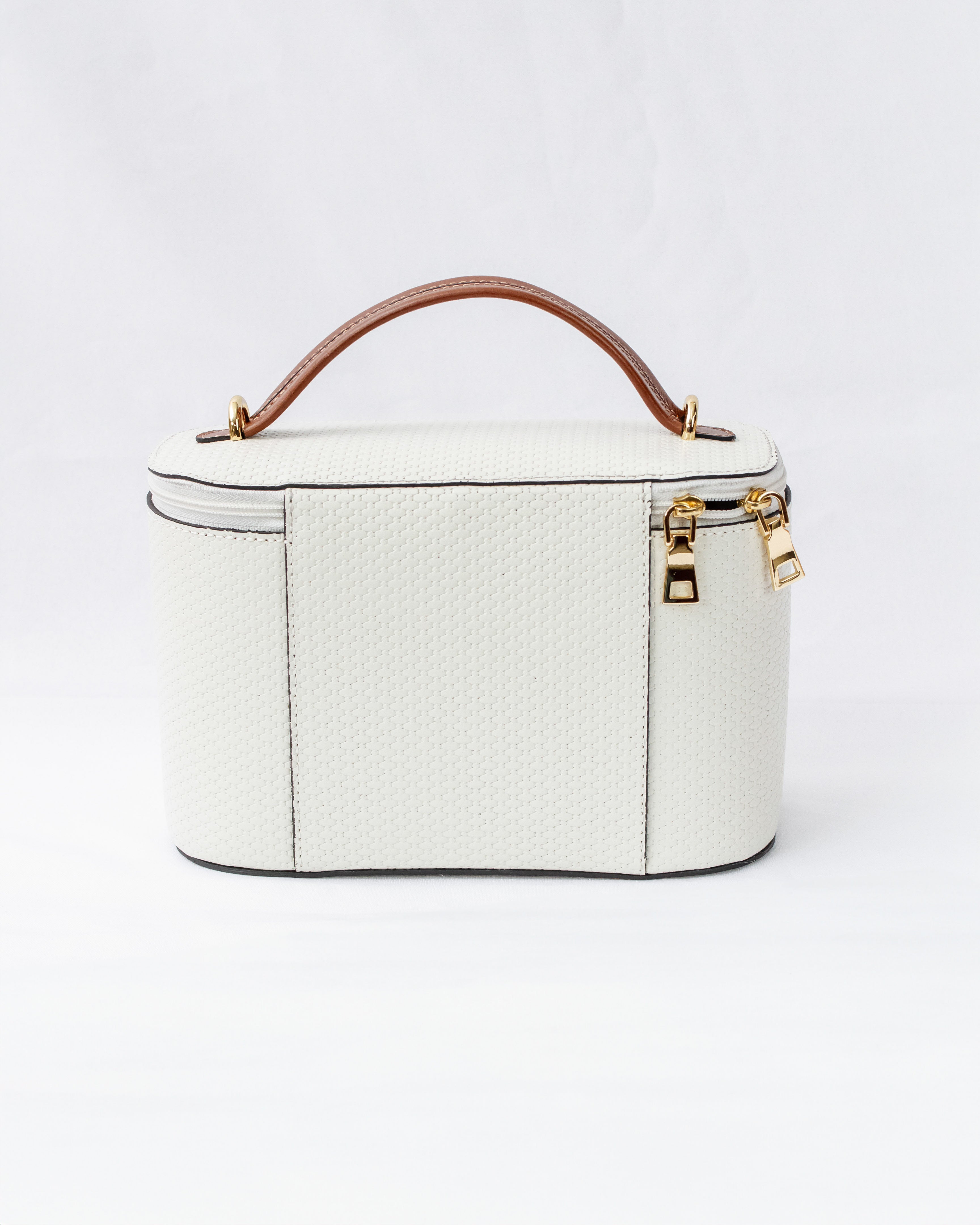 NECESSAIRE E BOLSA LUA EM COURO LEGÍTIMO OFF WHITE